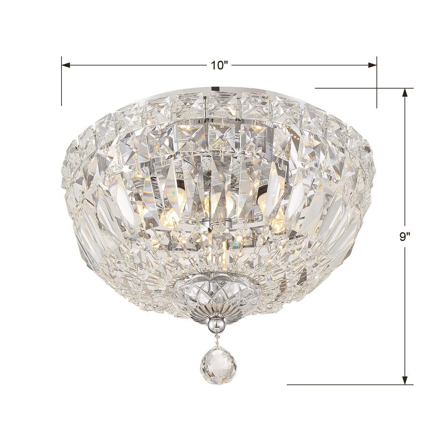 Roslyn 10 Inch 3 Light Flush Mount by Crystorama