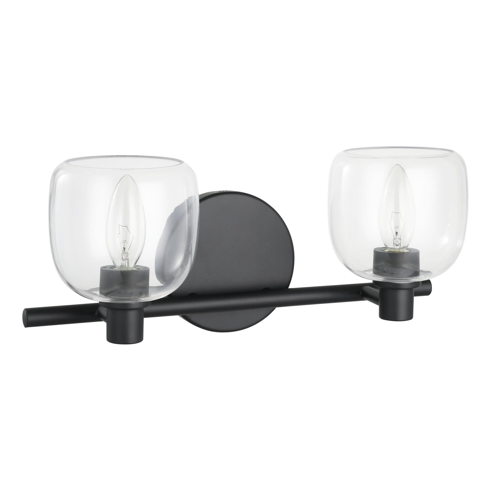 Shown in Matte Black finish and Clear glass