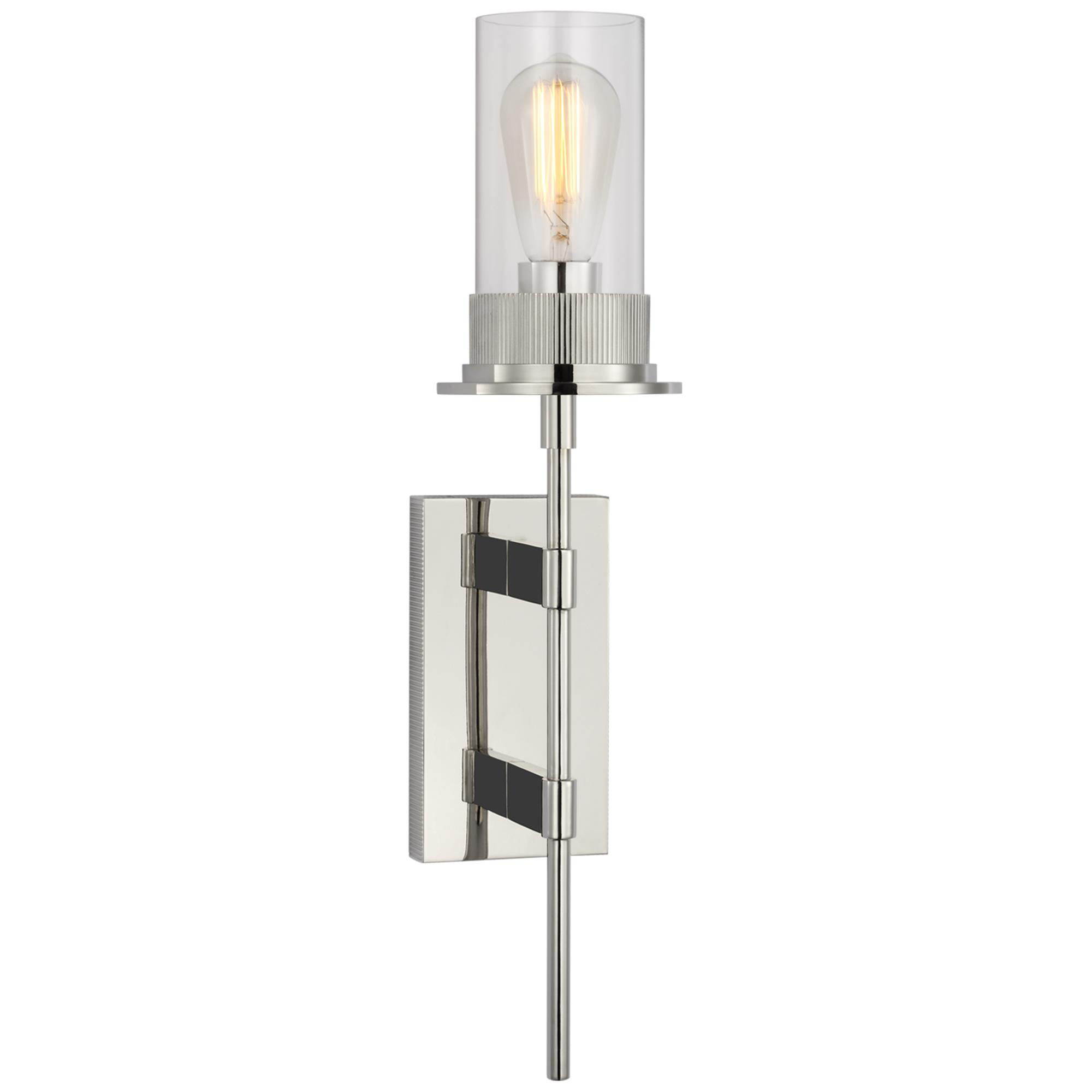 Shown in Polished Nickel finish and Clear glass