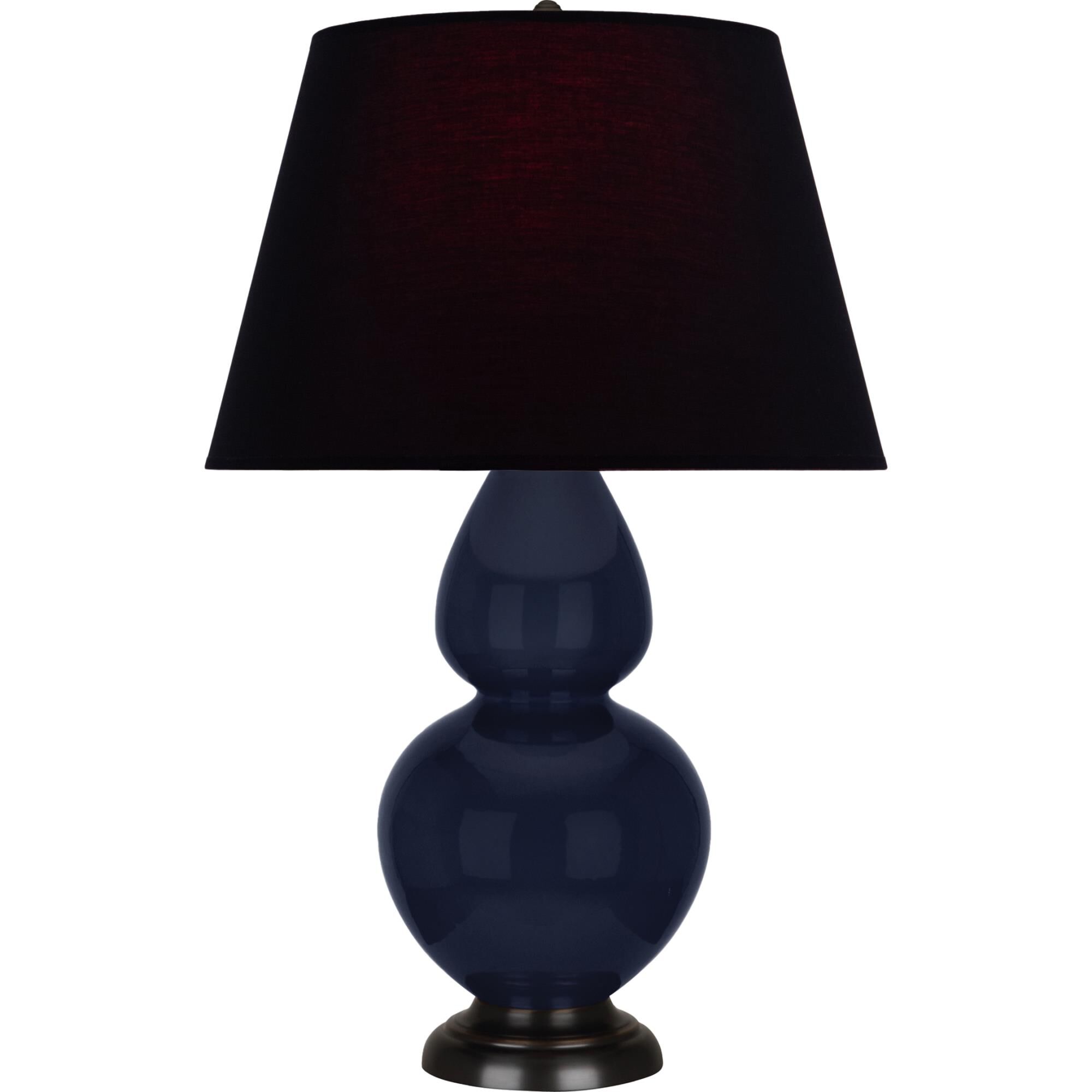 Shown in Midnight Blue finish and Ink Black and Red shade and Deep Patina Bronze accent