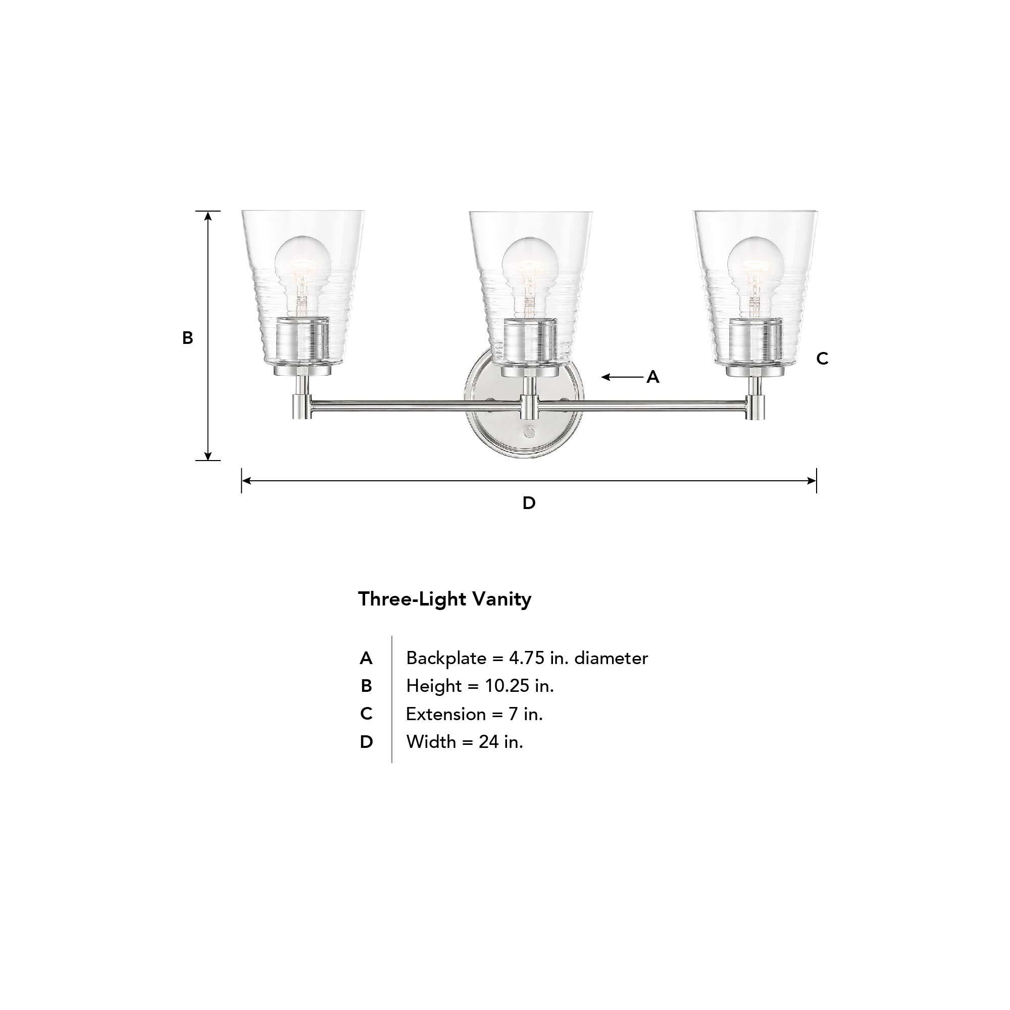Shown in Polished Nickel finish and Clear Blown Ripple glass