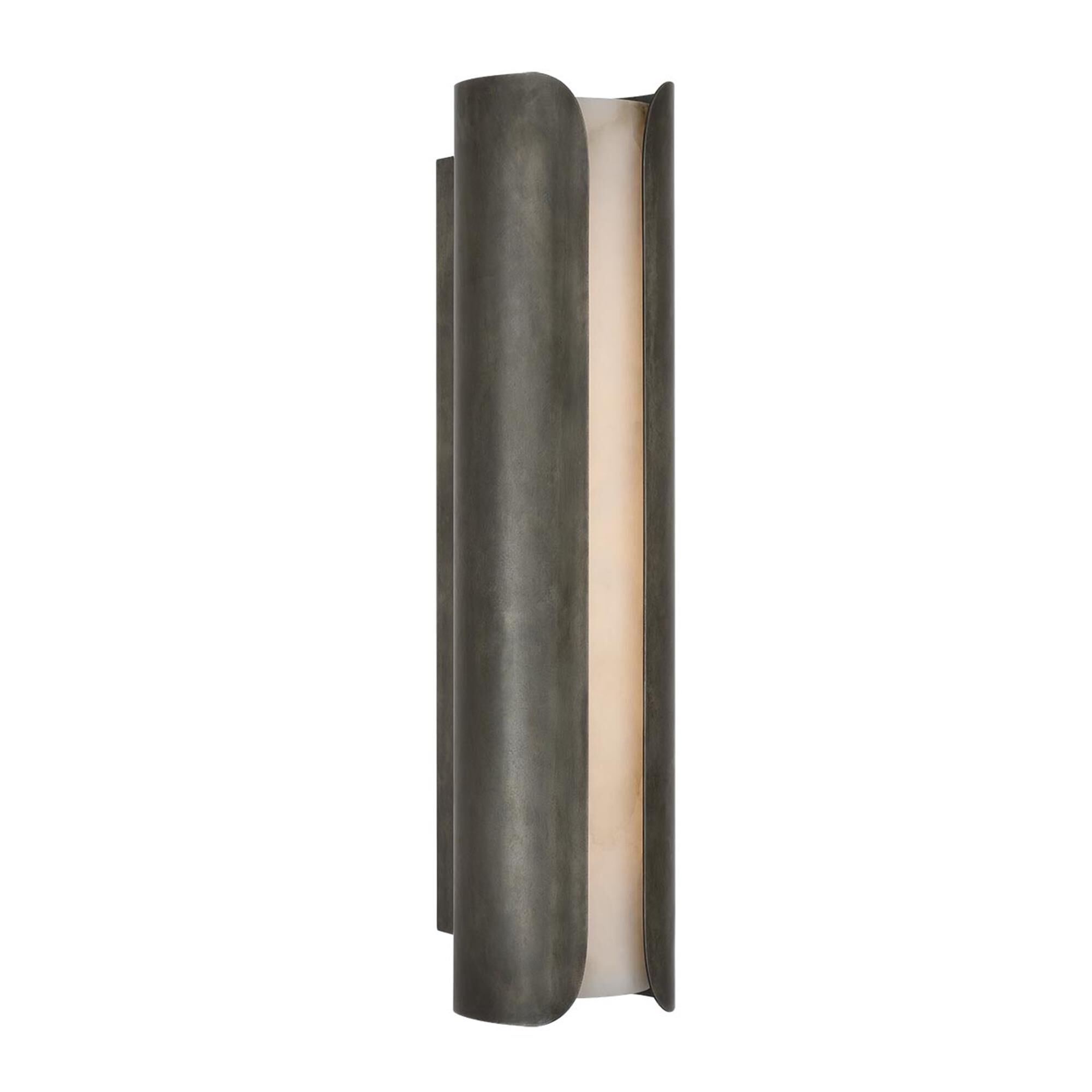 Shown in Mottled Pewter finish and Alabaster shade