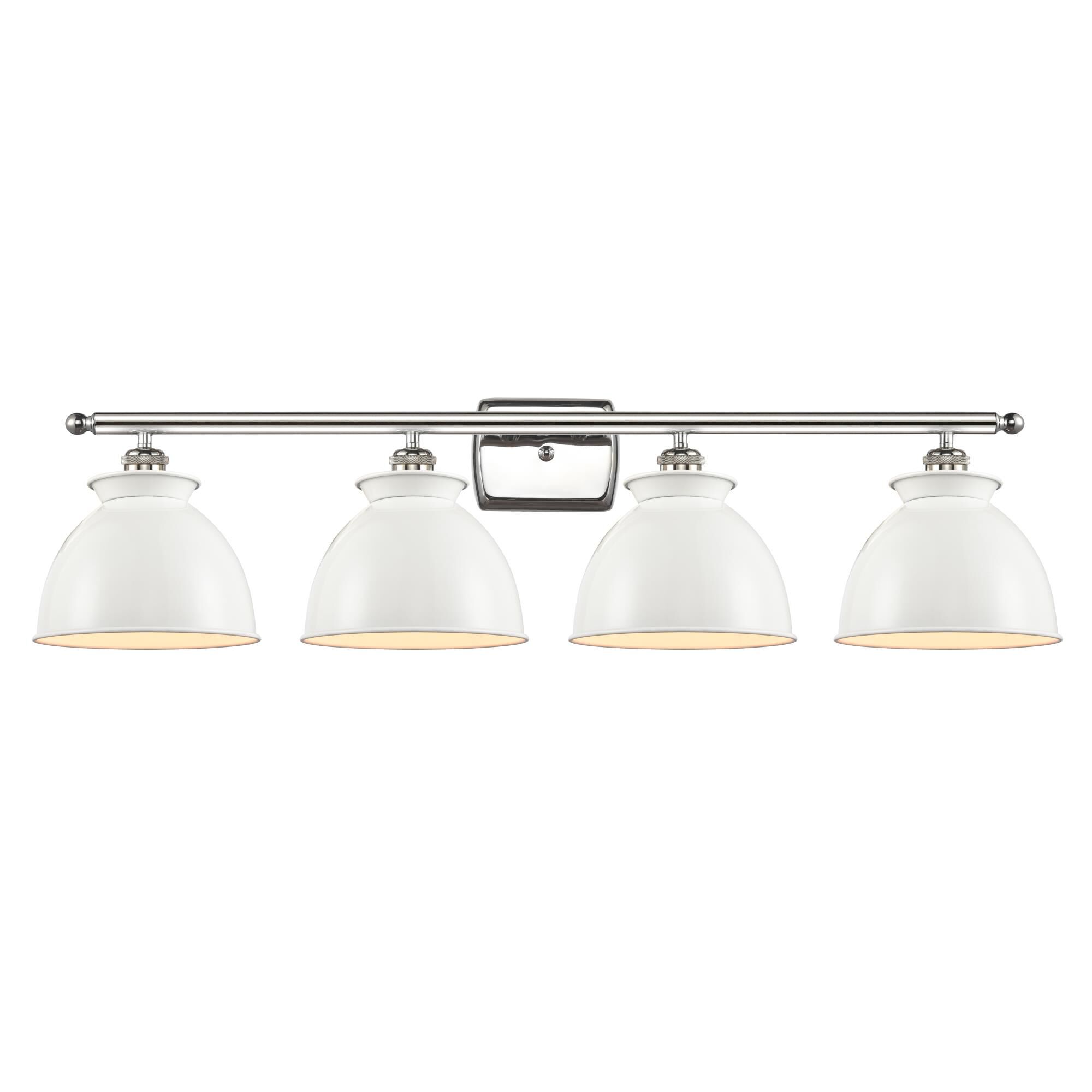 Shown in Polished Nickel finish and Dome glass and Metal shade