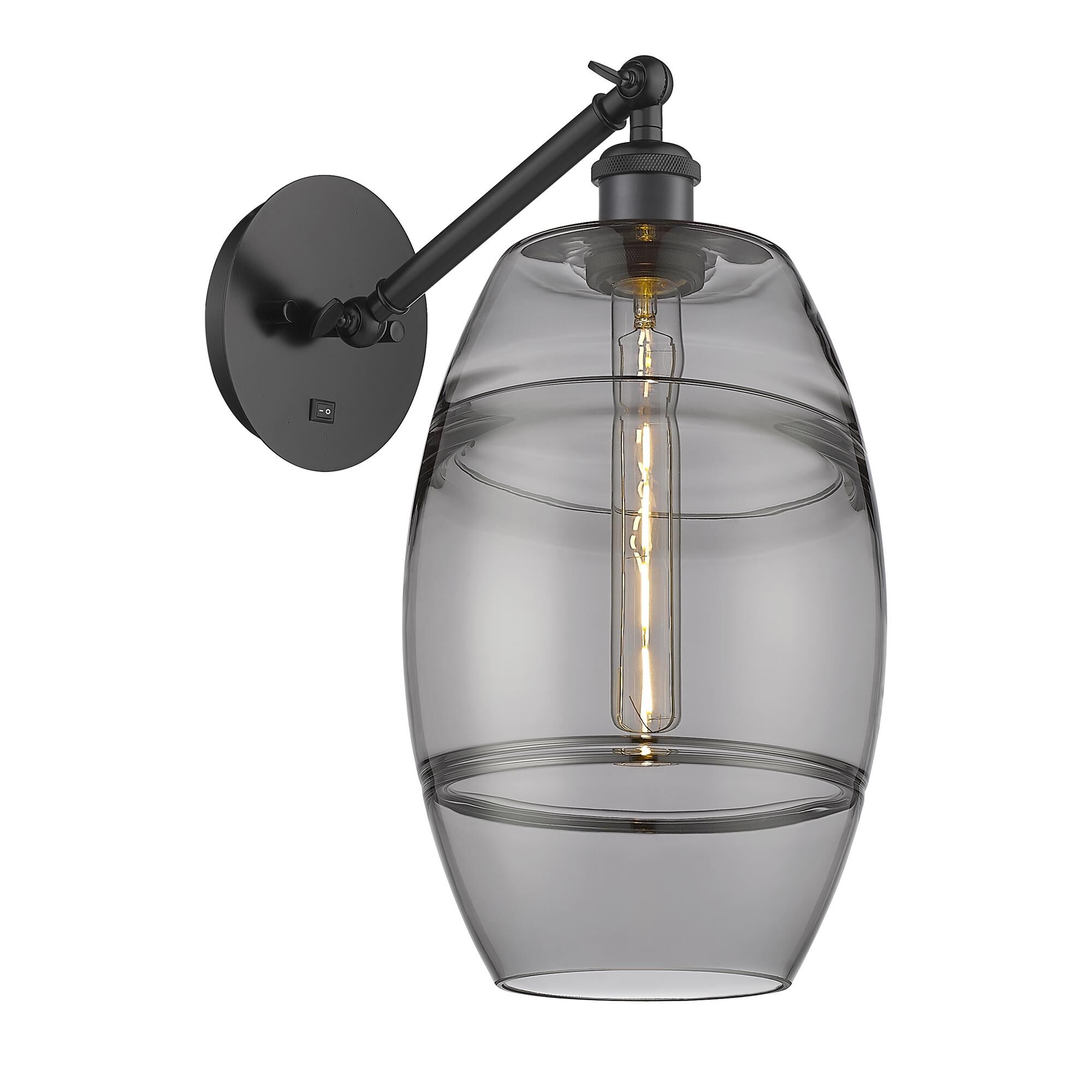 Shown in Matte Black finish and Light Smoke glass