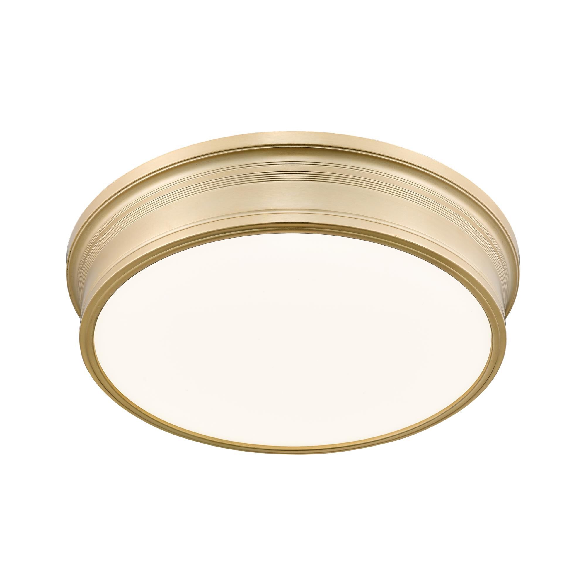 Shown in Modern Gold finish and White glass