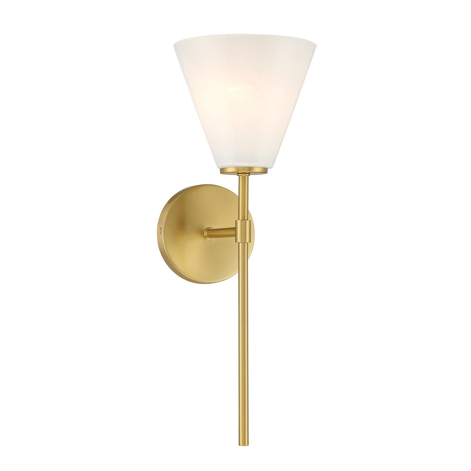 Shown in Warm Brass finish and Strie shade