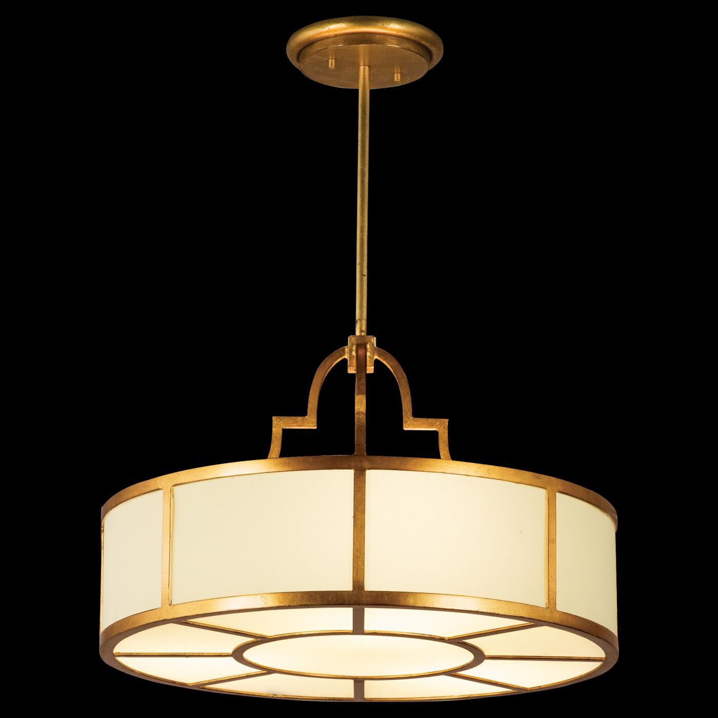 Shown in Gold finish and False crystal and False glass and Hand-Tailored Shade Lining Of Ivory Crepe shade