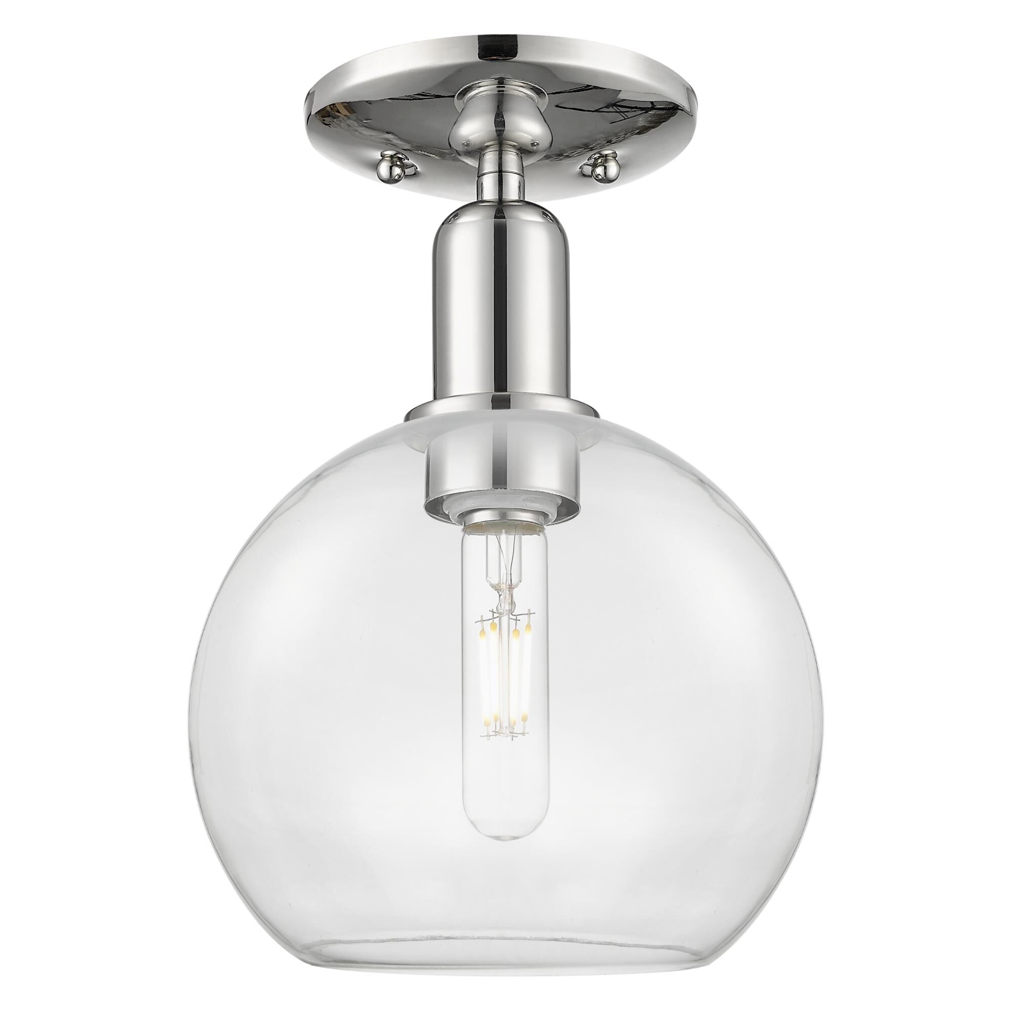 Shown in Polished Nickel finish and Clear glass