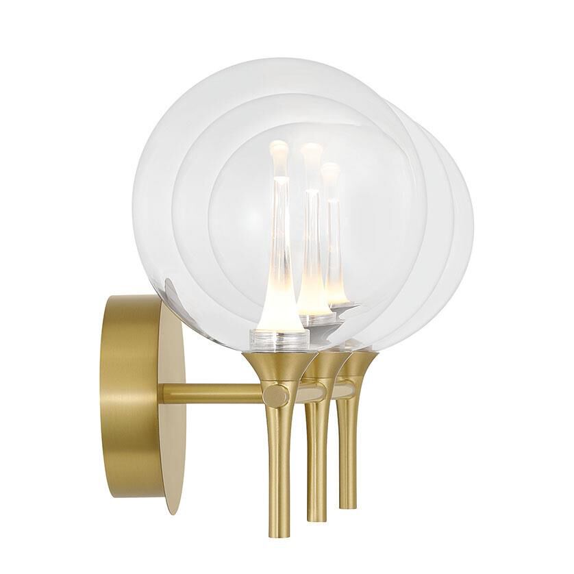 Shown in Gold finish and Clear glass