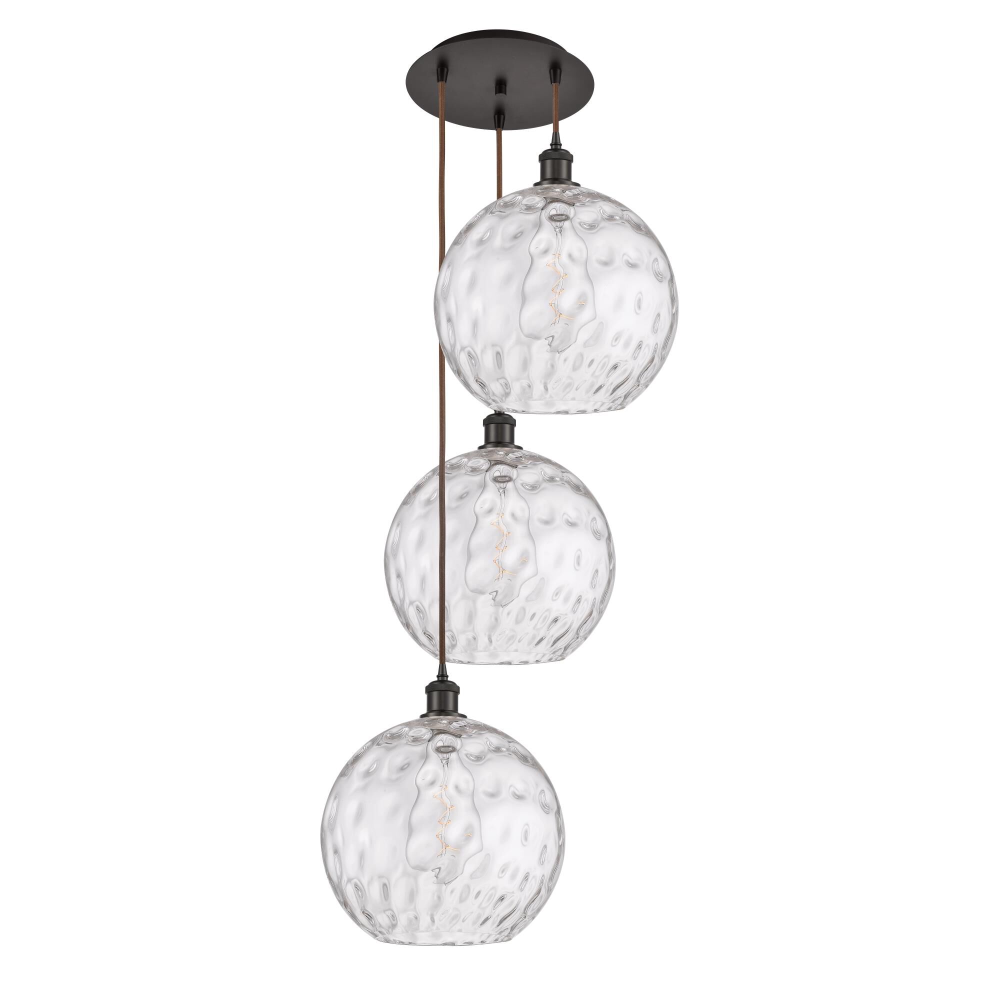 Bruno Marashlian Athens Water Glass 18 Inch 3 Light Multi Light Pendant by Innovations Lighting