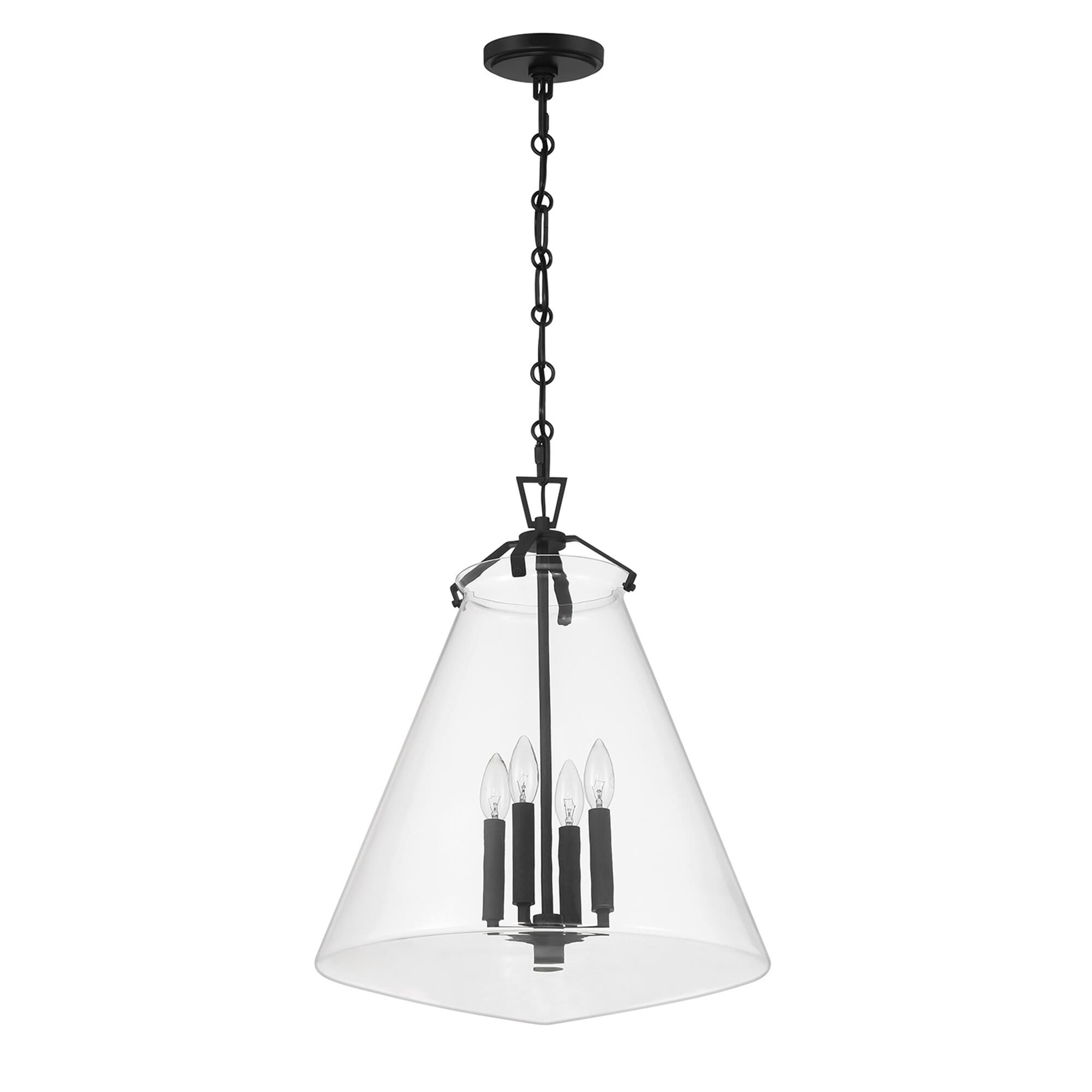 Shown in Matte Black finish and Clear glass
