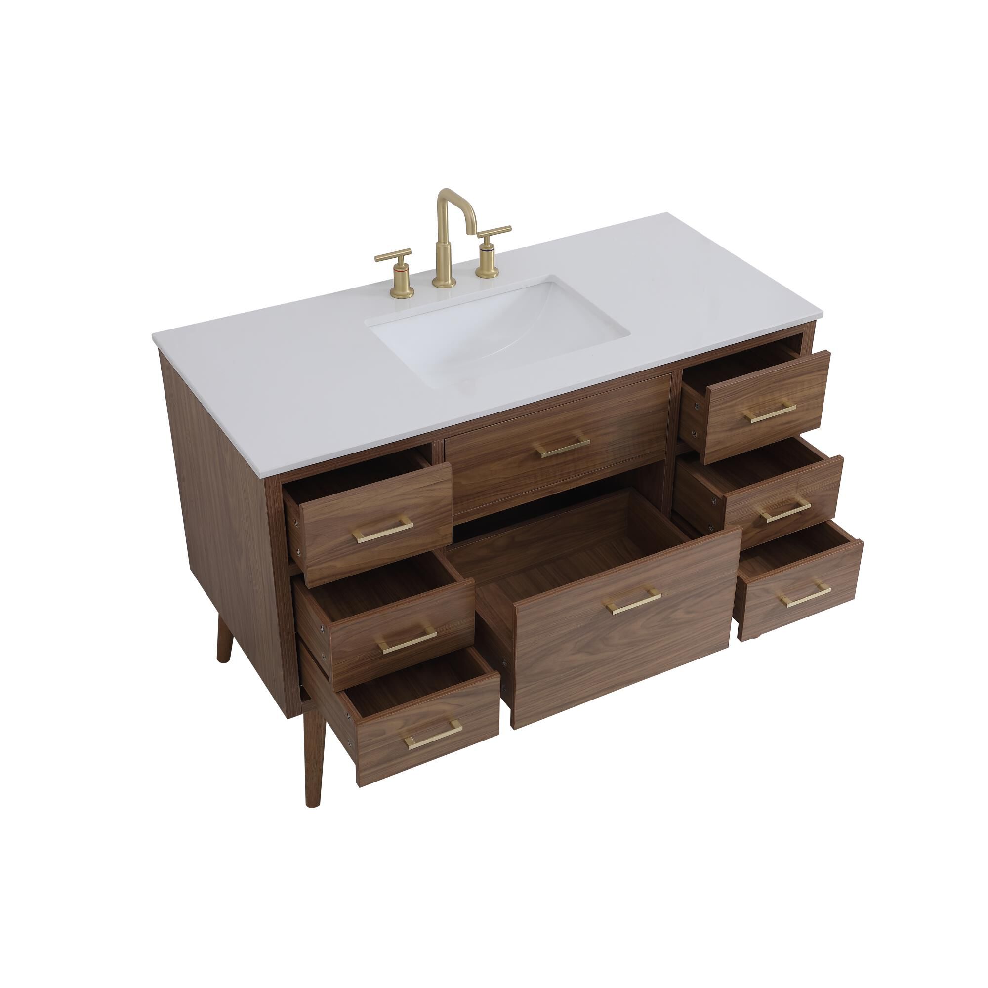 Shown in Walnut Brown And Gold With Ivory finish