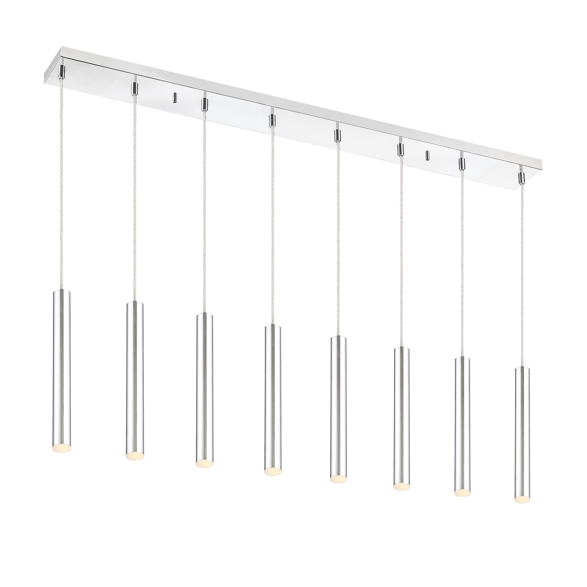 Shown in Chrome finish and Steel glass and Steel shade