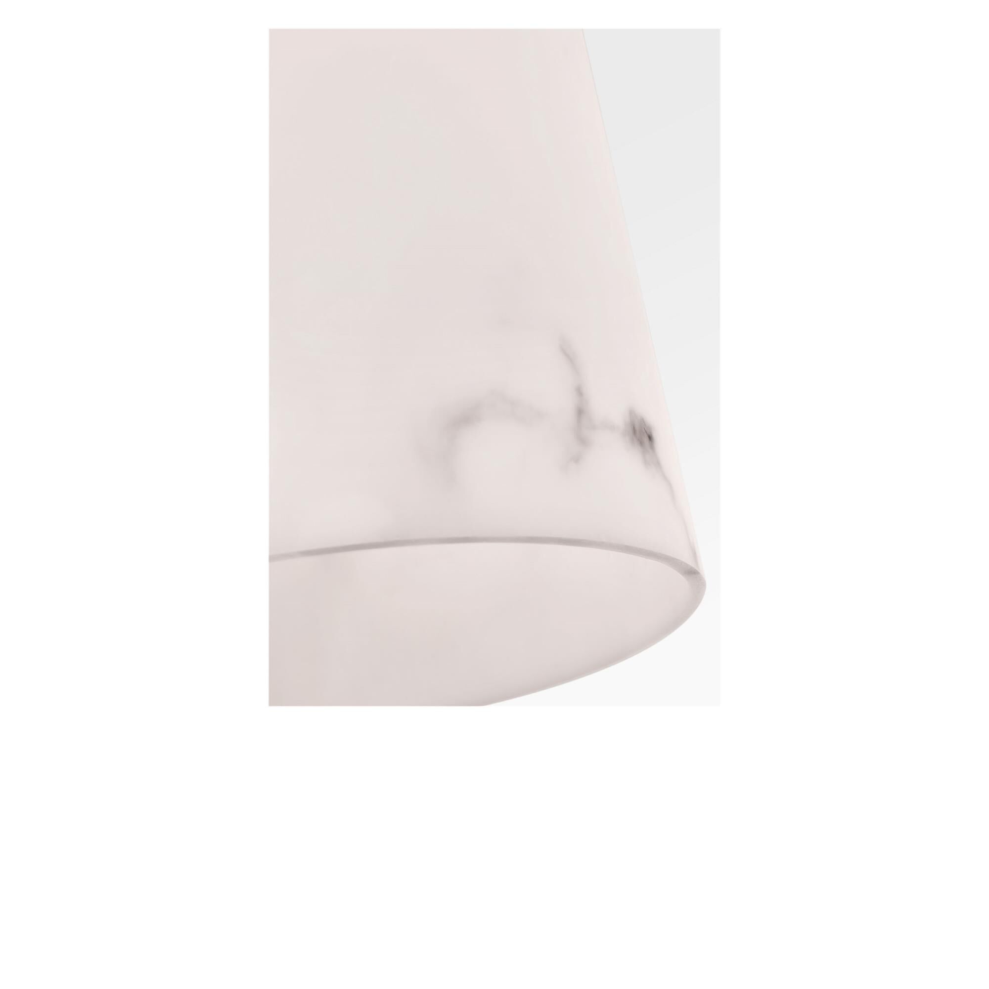 Shown in Burnished Brass finish and Faux Alabaster Resin shade