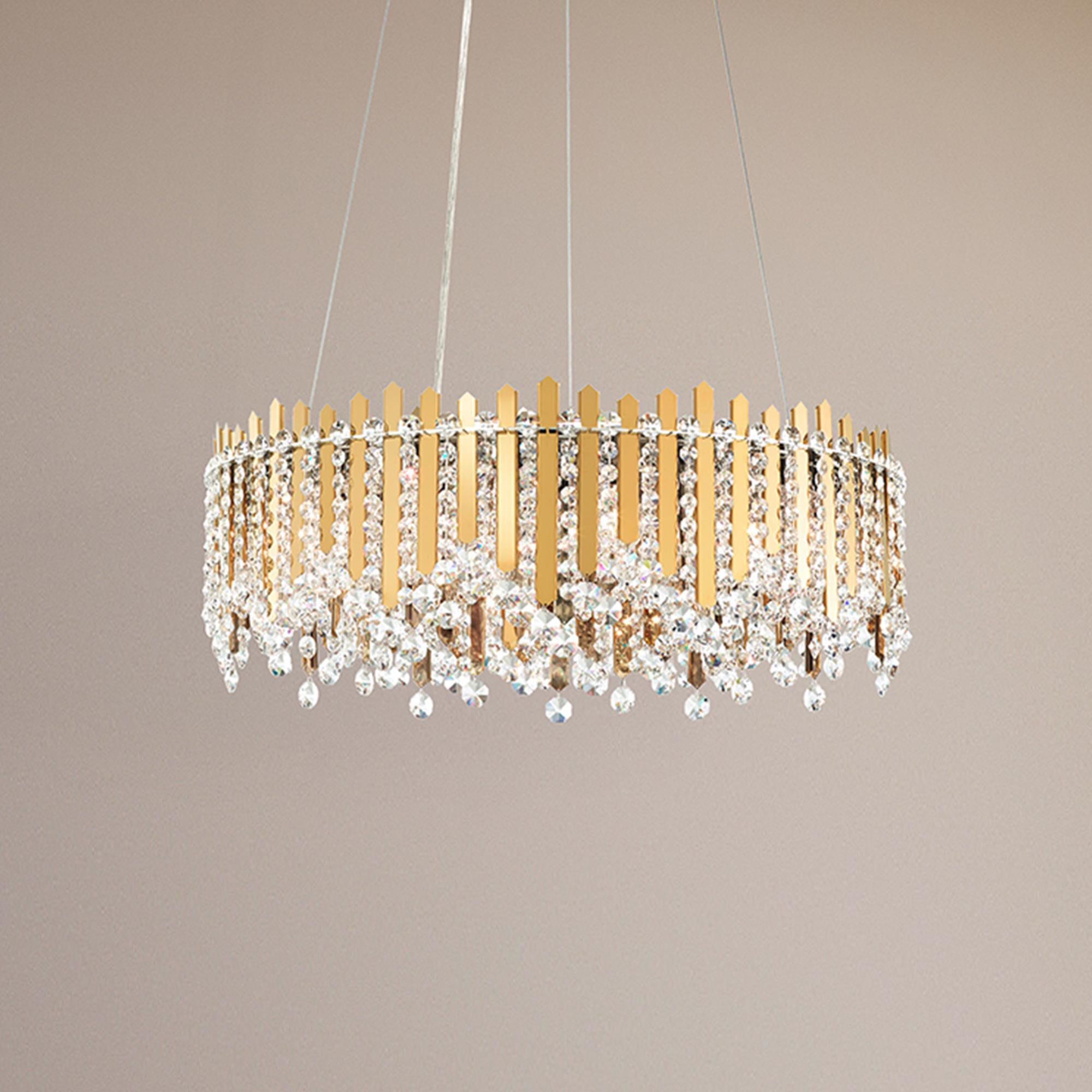 Shown in Gold Mirror finish and Clear Optic crystal