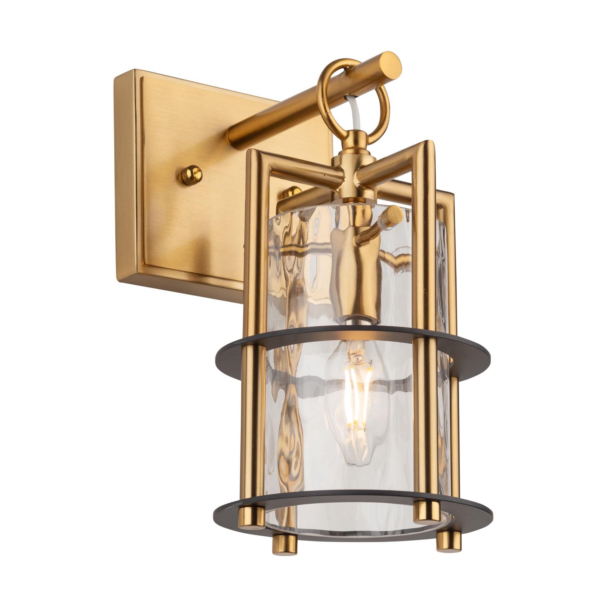 Shown in Brass & Black finish and Glass shade