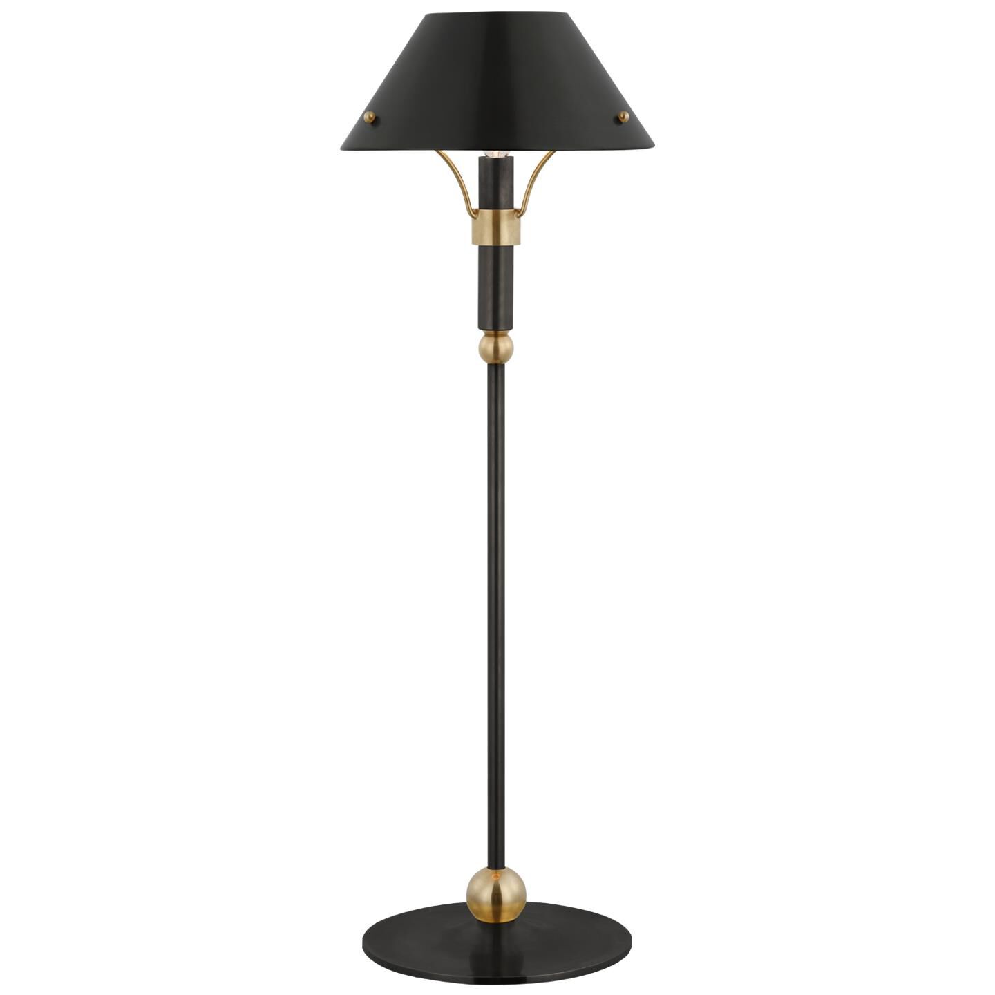 Shown in Bronze And Hand-Rubbed Antique Brass finish and Bronze shade