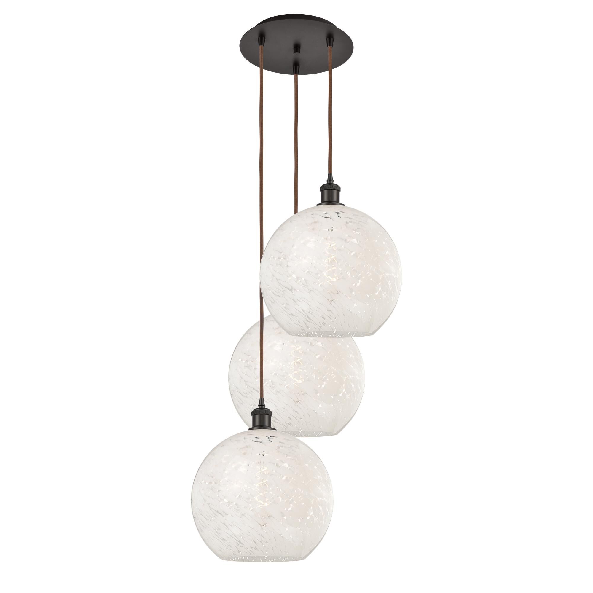 Bruno Marashlian White Mouchette 19 Inch Multi Light Pendant by Innovations Lighting