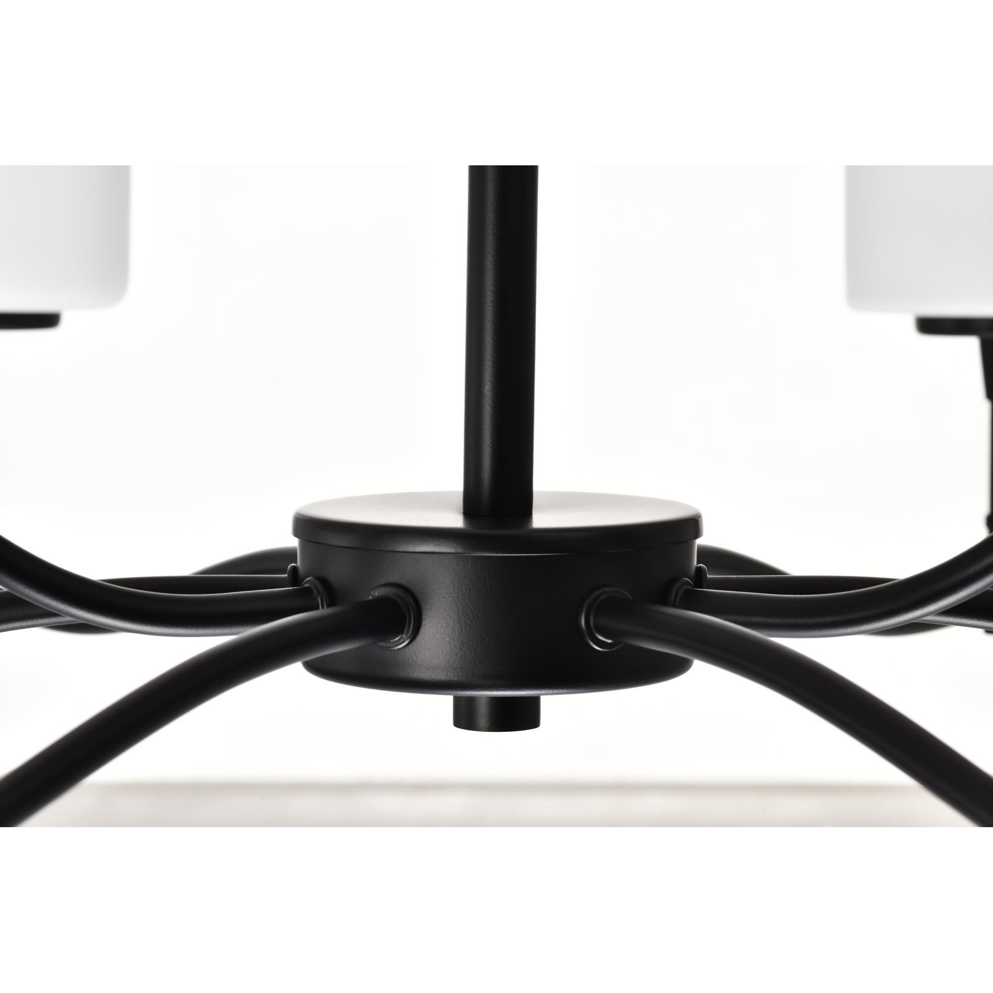 Shown in Matte Black finish and White Opal glass