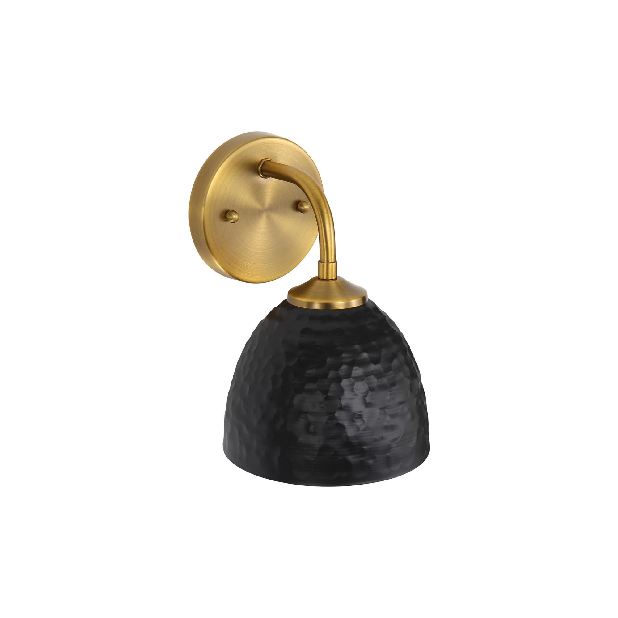 Shown in Modern Brass finish and Matte Black shade