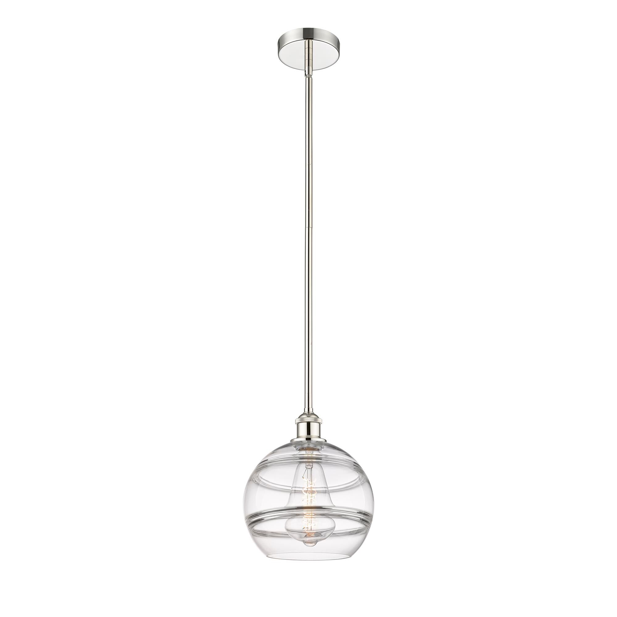 Shown in Polished Nickel finish and Clear glass