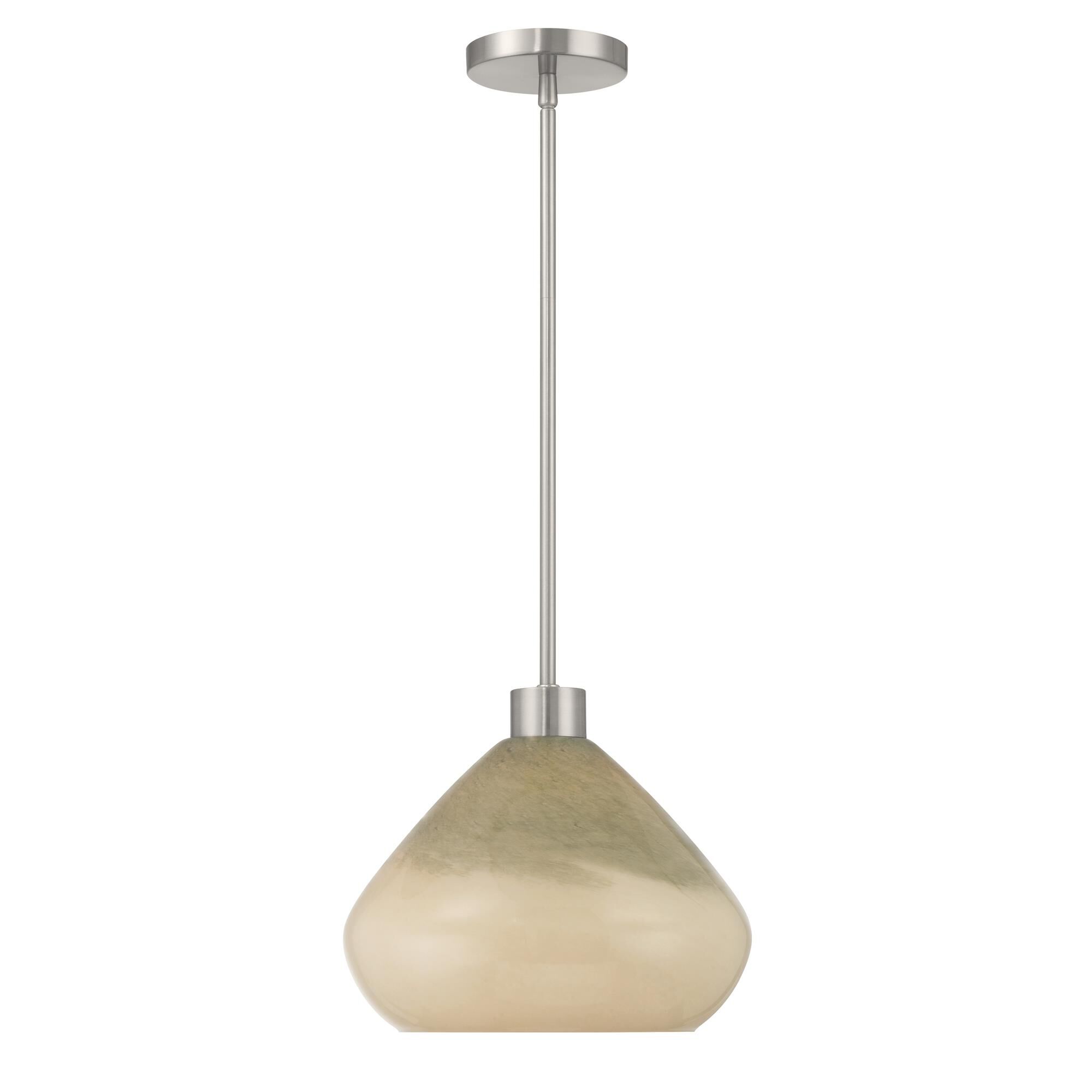 Shown in Brushed Nickel finish and Green Ombre glass