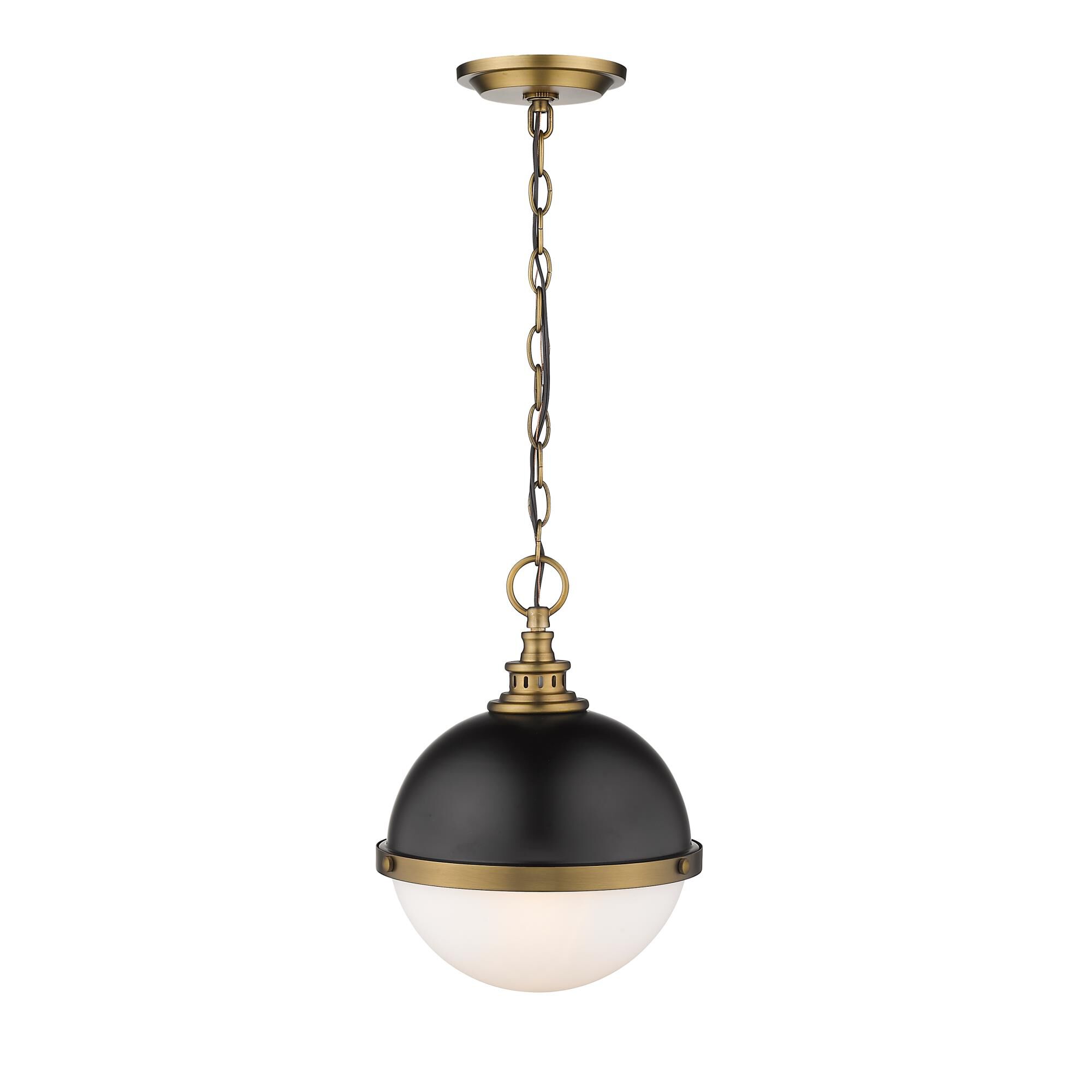 Shown in Matte Black + Factory Bronze finish and Glass shade