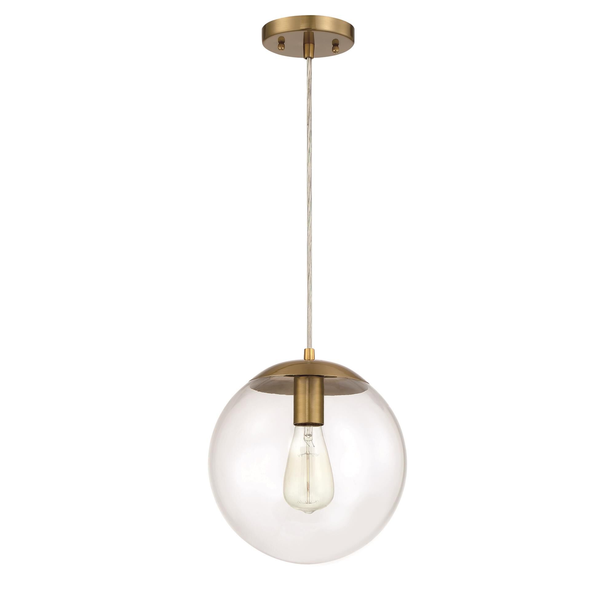 Shown in Satin Brass finish and Clear glass