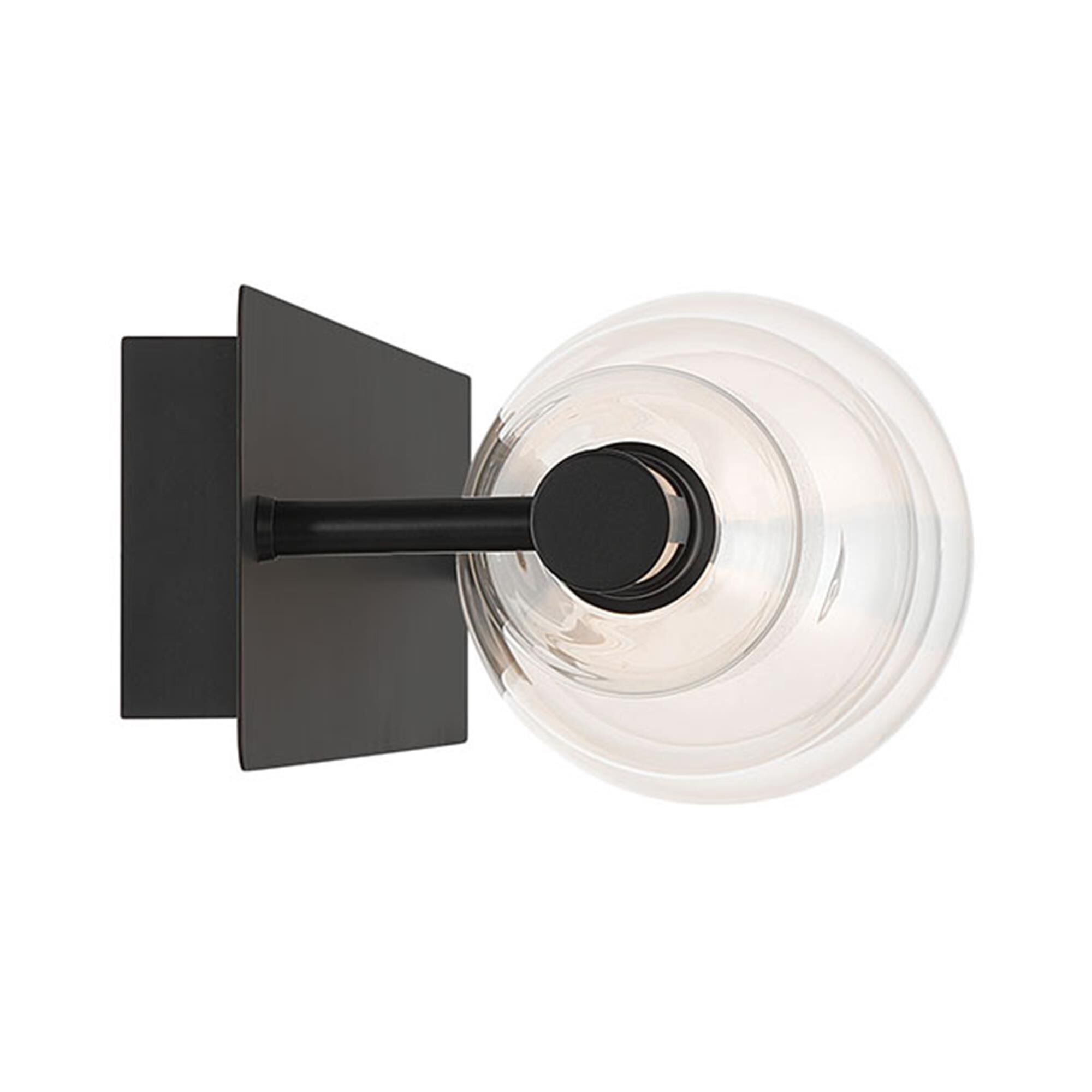 Shown in Matte Black finish and Clear glass
