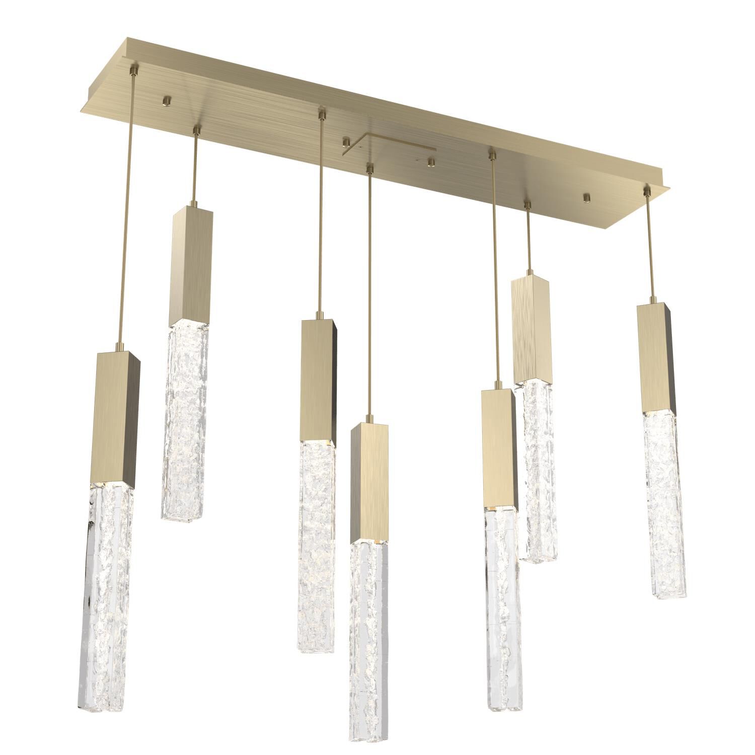 Shown in Novel Brass finish and Clear Cast glass