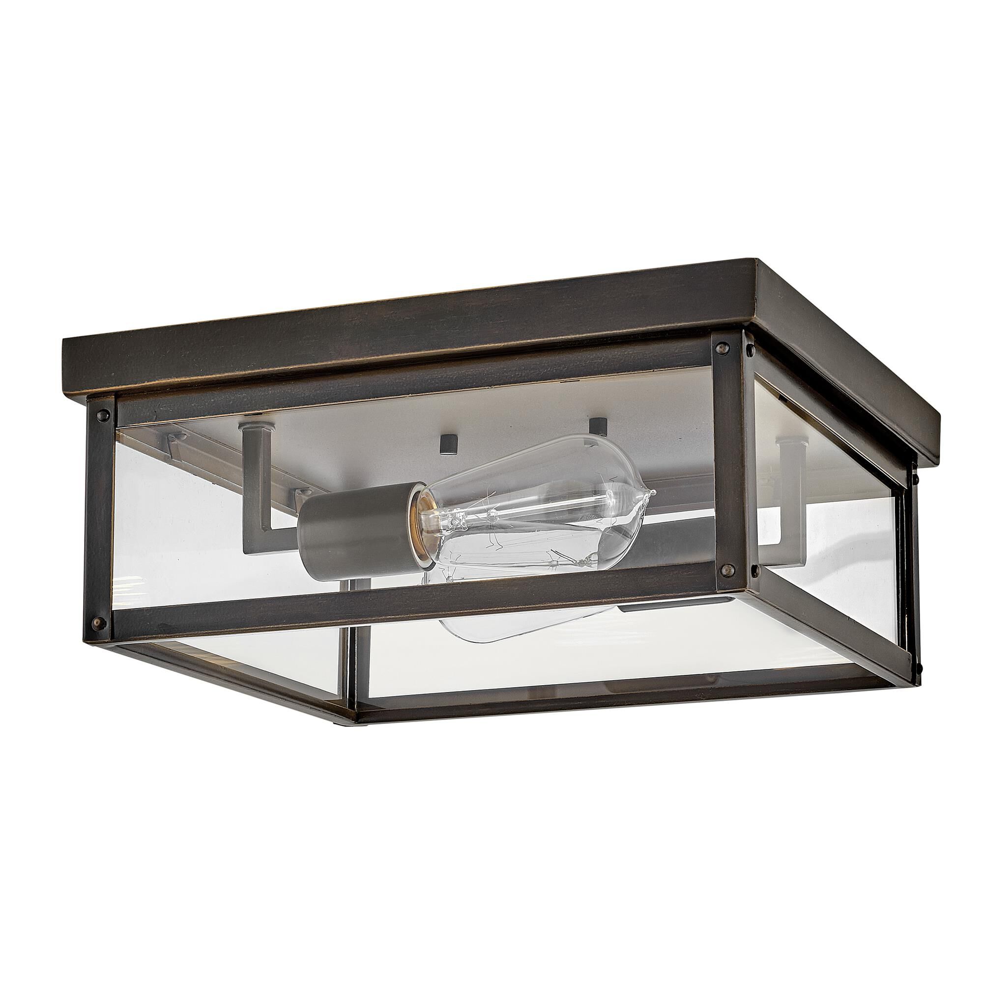 Beckham 12 Inch 2 Light Outdoor Flush Mount,