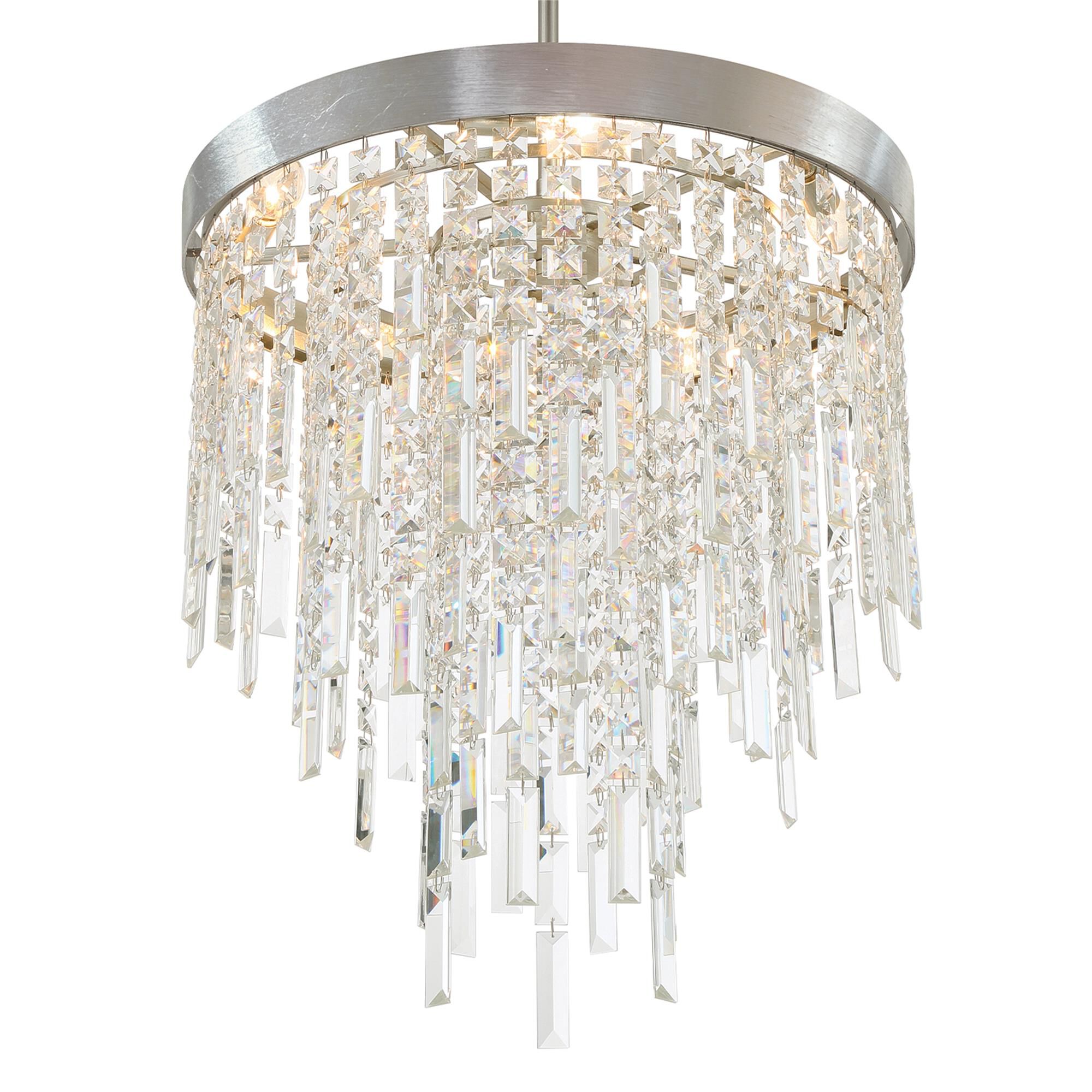 Shown in Antique Silver finish and Hand Cut crystal