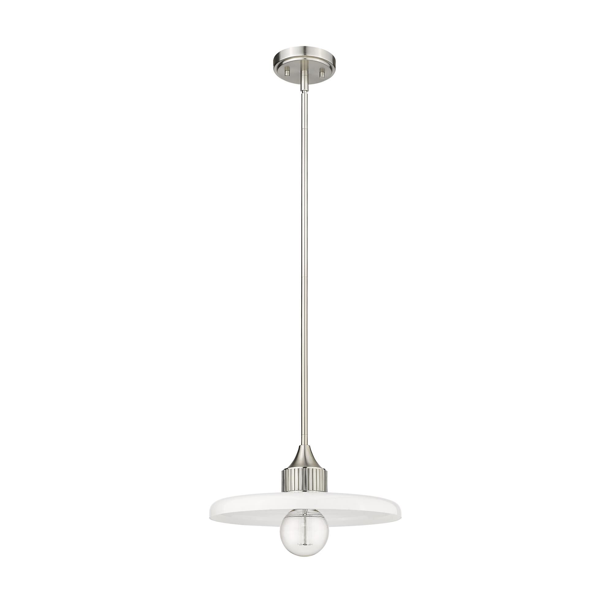 Shown in Brushed Nickel finish and Opal glass