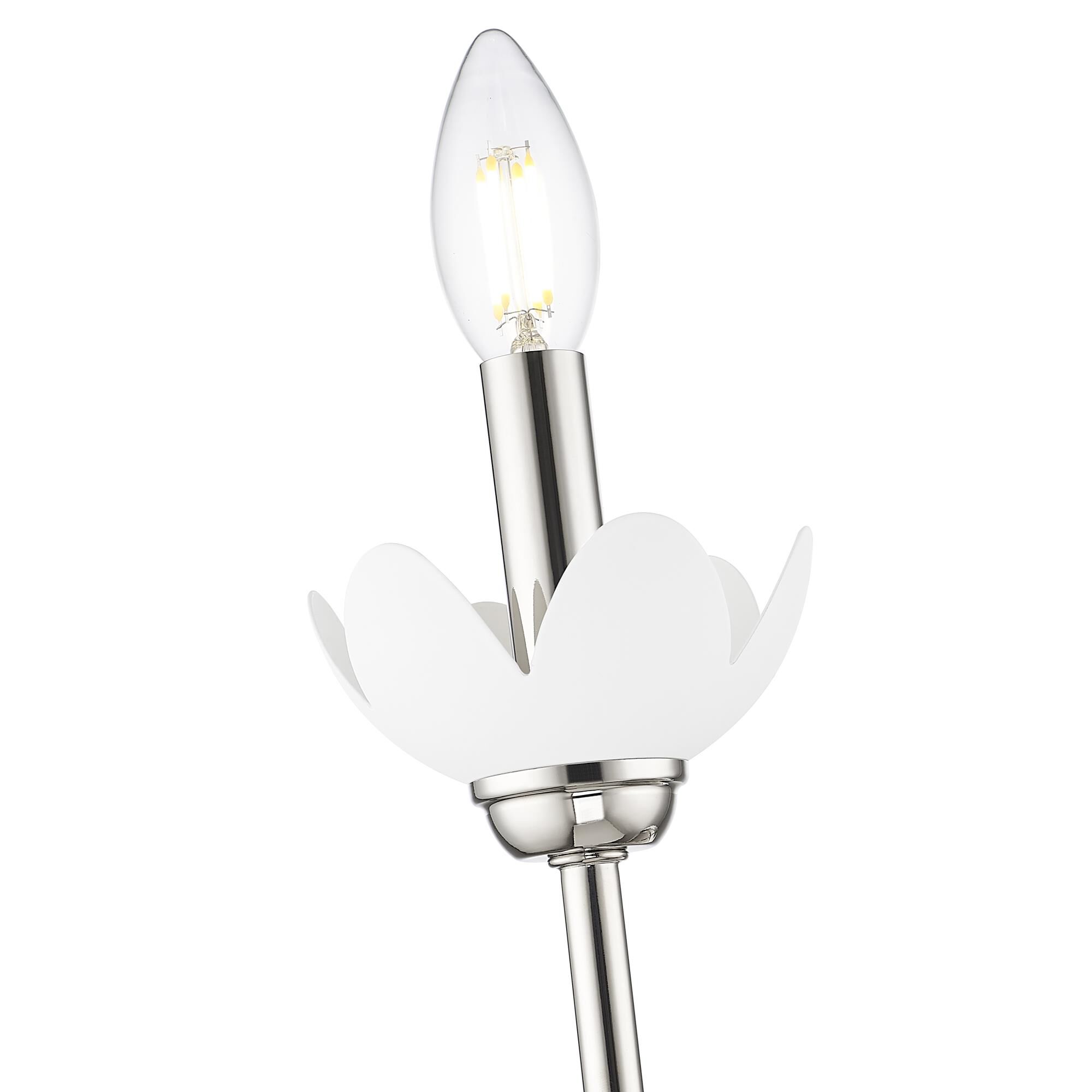 Shown in Polished Nickel finish and Clear Ribbed glass and Clear Ribbed shade