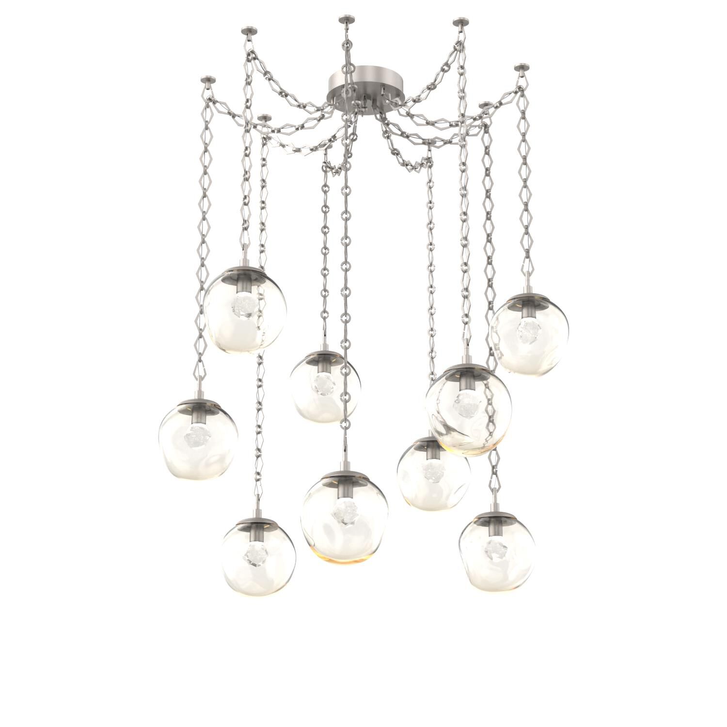 Shown in Beige Silver finish and Zircon Amber glass