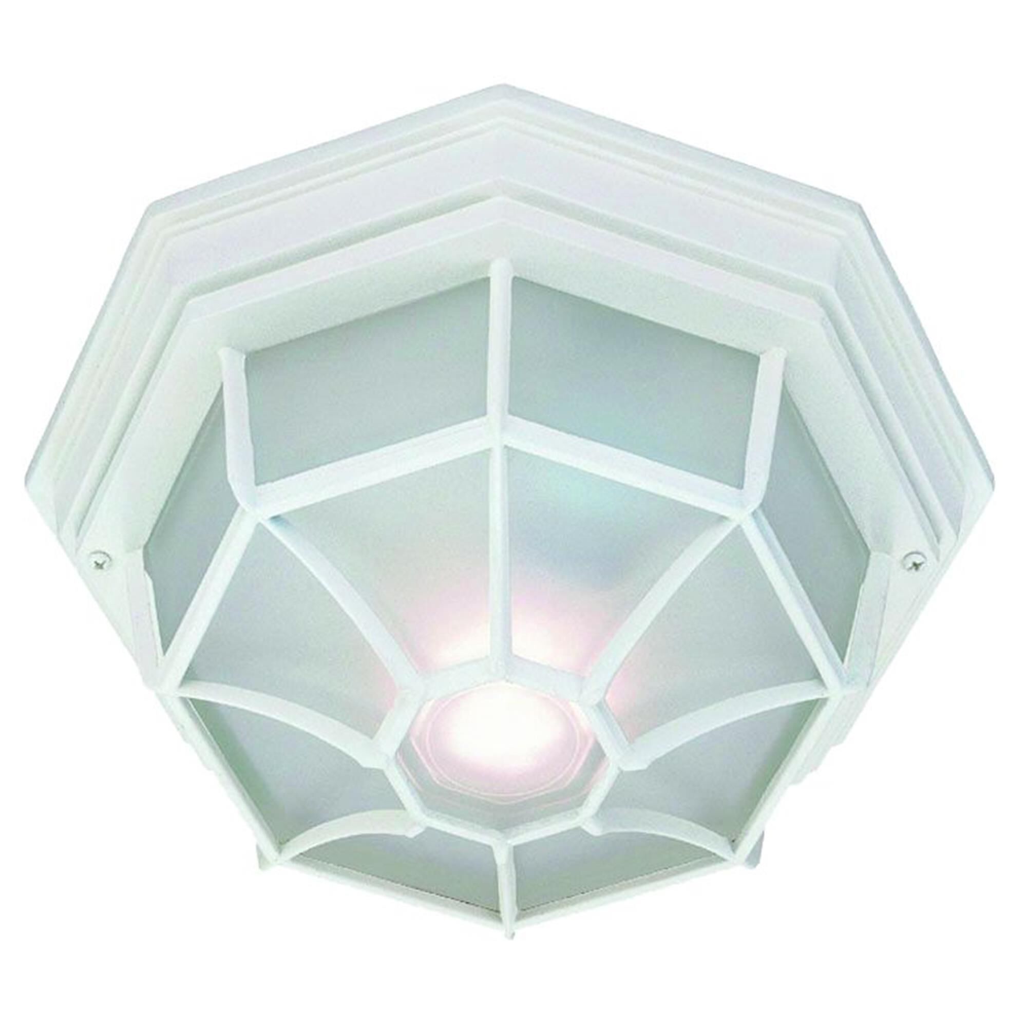 Shown in Textured White finish and Frosted glass and Frosted Glass Globe shade
