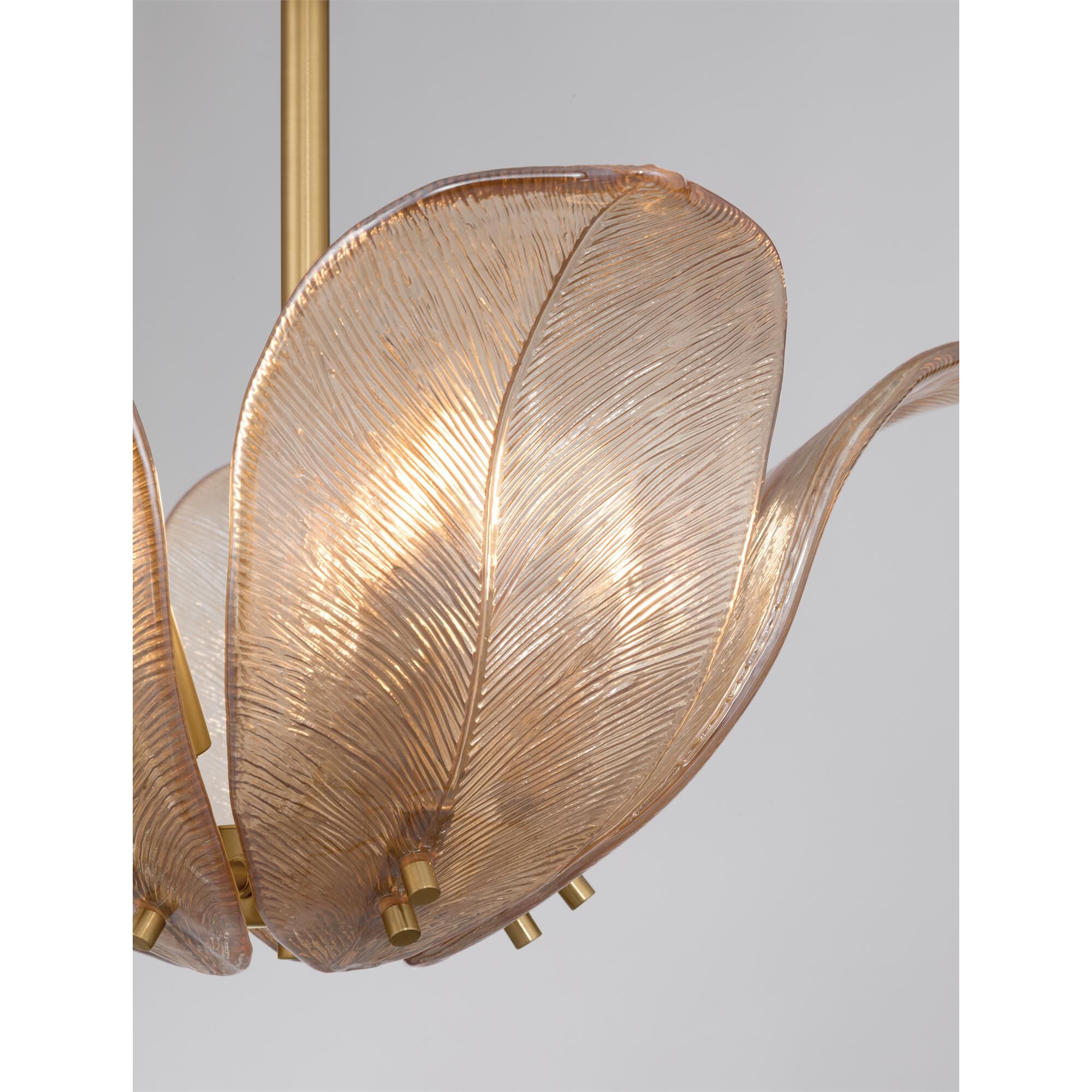 Shown in Legacy Brass finish and Amber glass