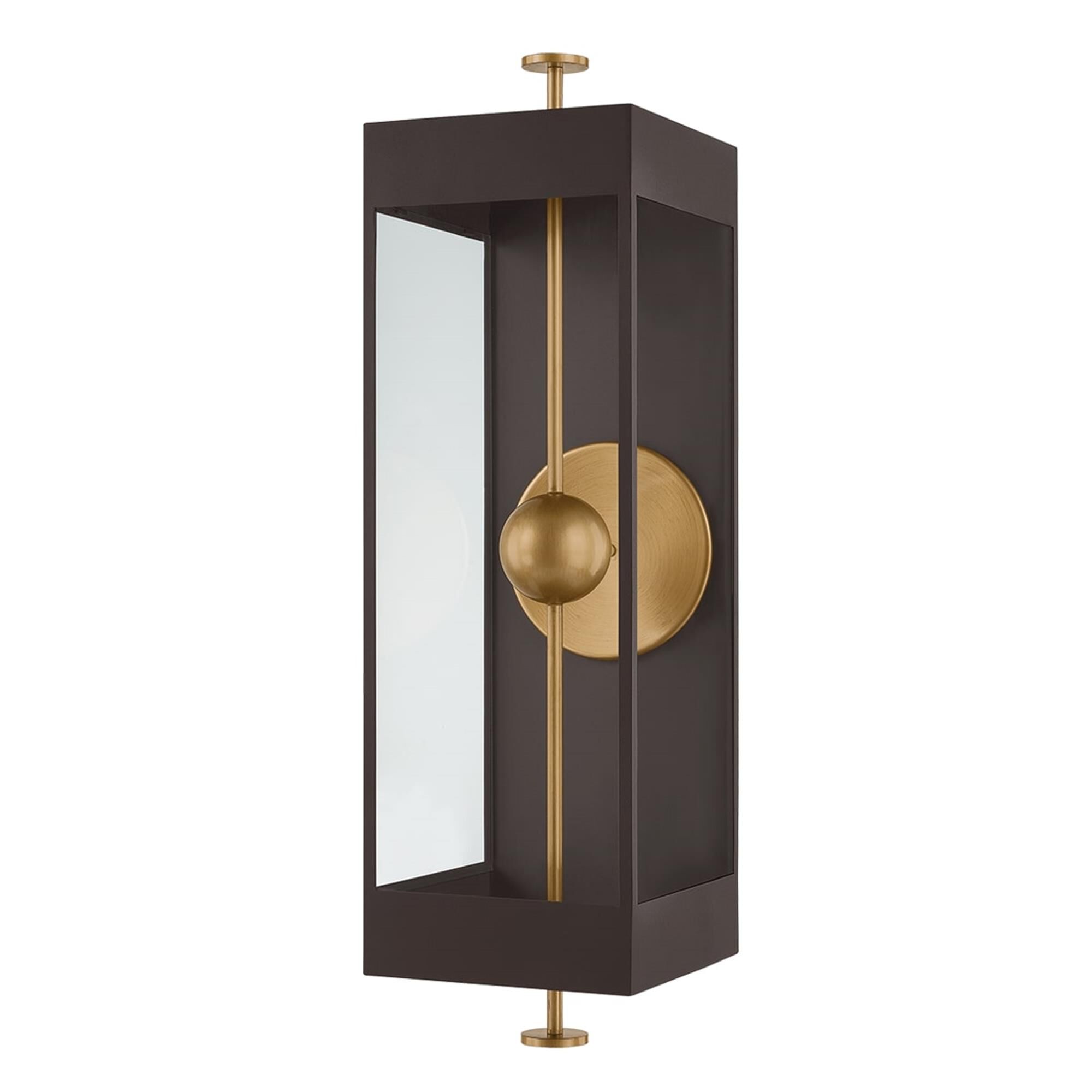 Shown in Textured Bronze finish and Clear shade