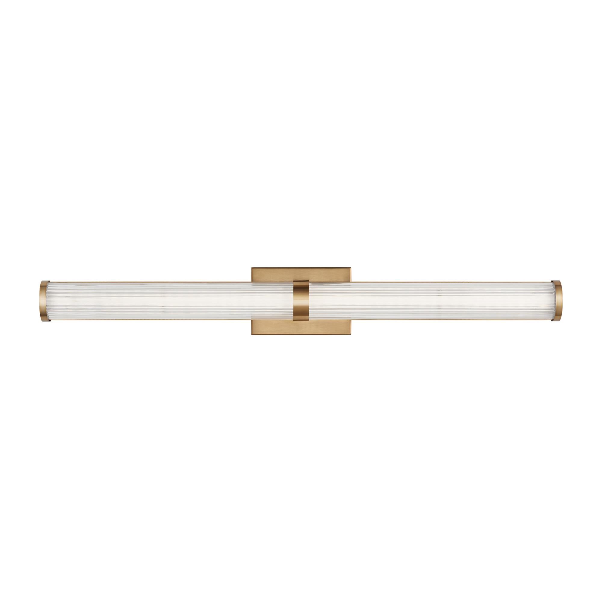 Shown in Satin Brass finish and Frosted glass and Frosted Acrylic Diffuser And Clear Fluted Glass shade