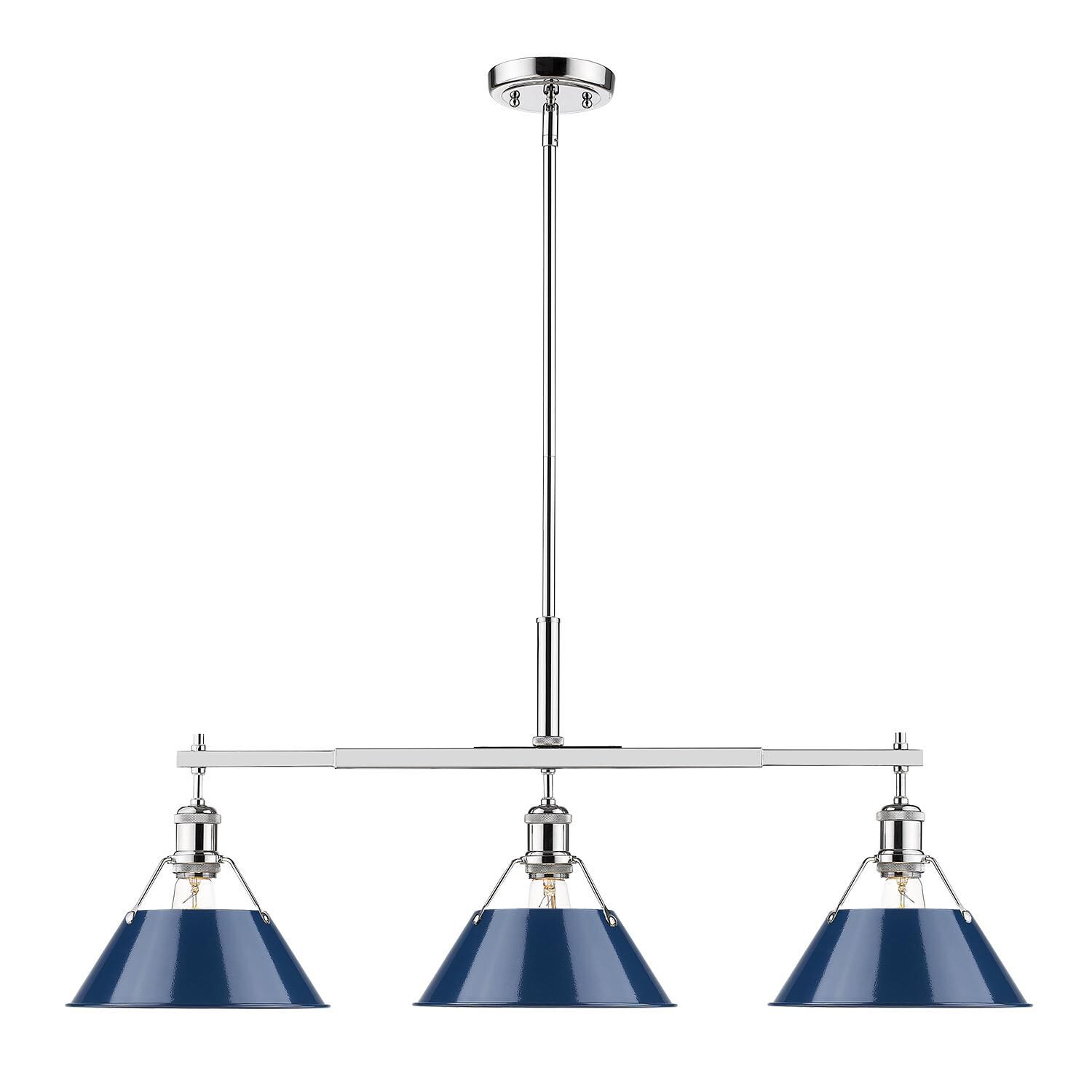 Shown in Chrome finish and Navy Blue shade