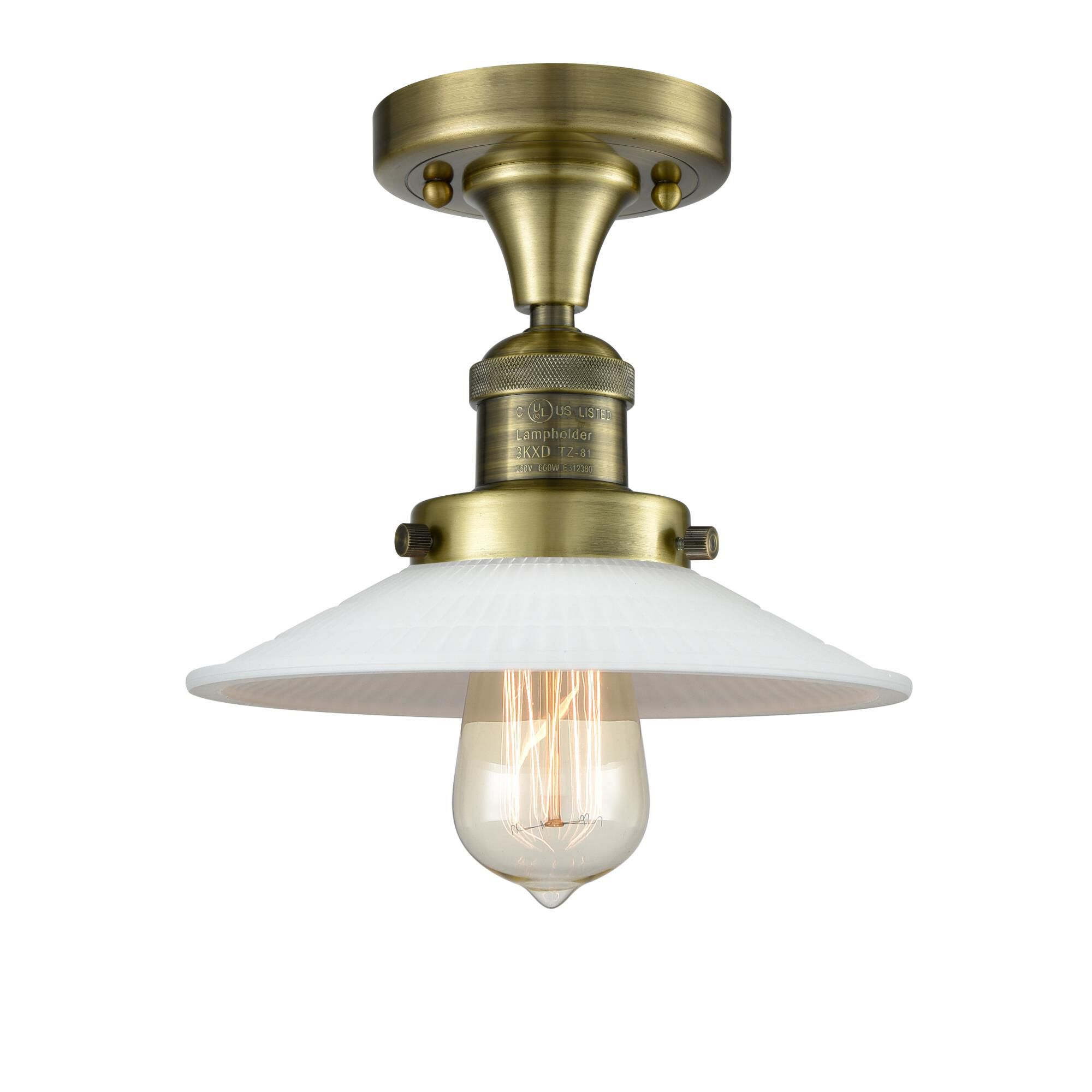 Bruno Marashlian Halophane 8 Inch 1 Light LED Semi Flush Mount by Innovations Lighting