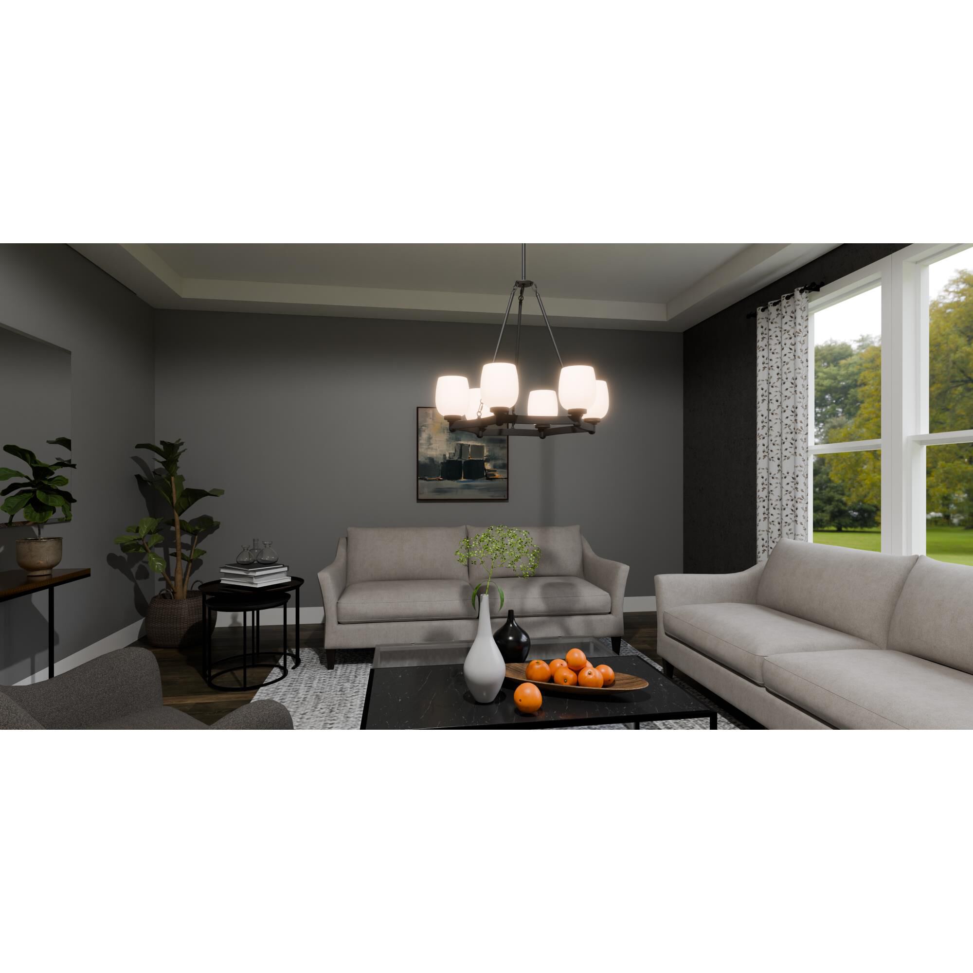 Shown in Matte Black finish and Opal Etched glass