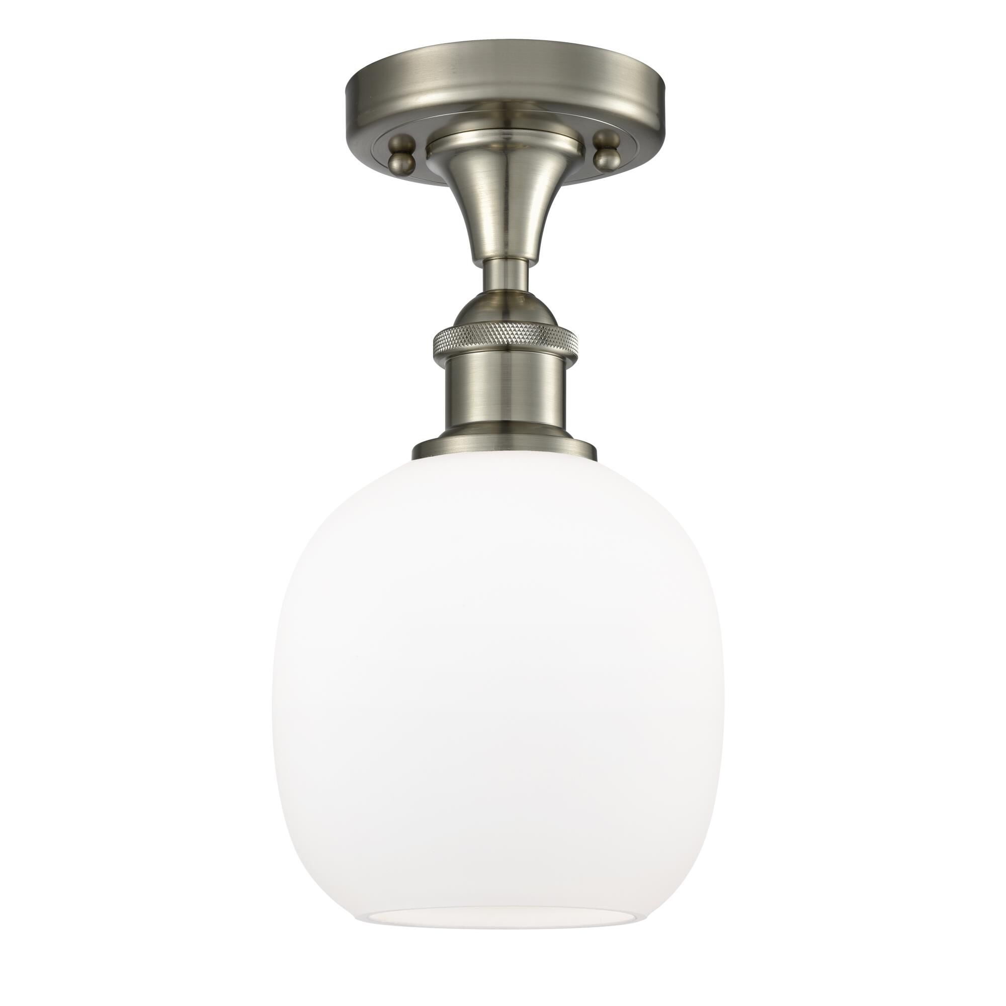 Shown in Satin Nickel finish and Matte White - Sphere glass