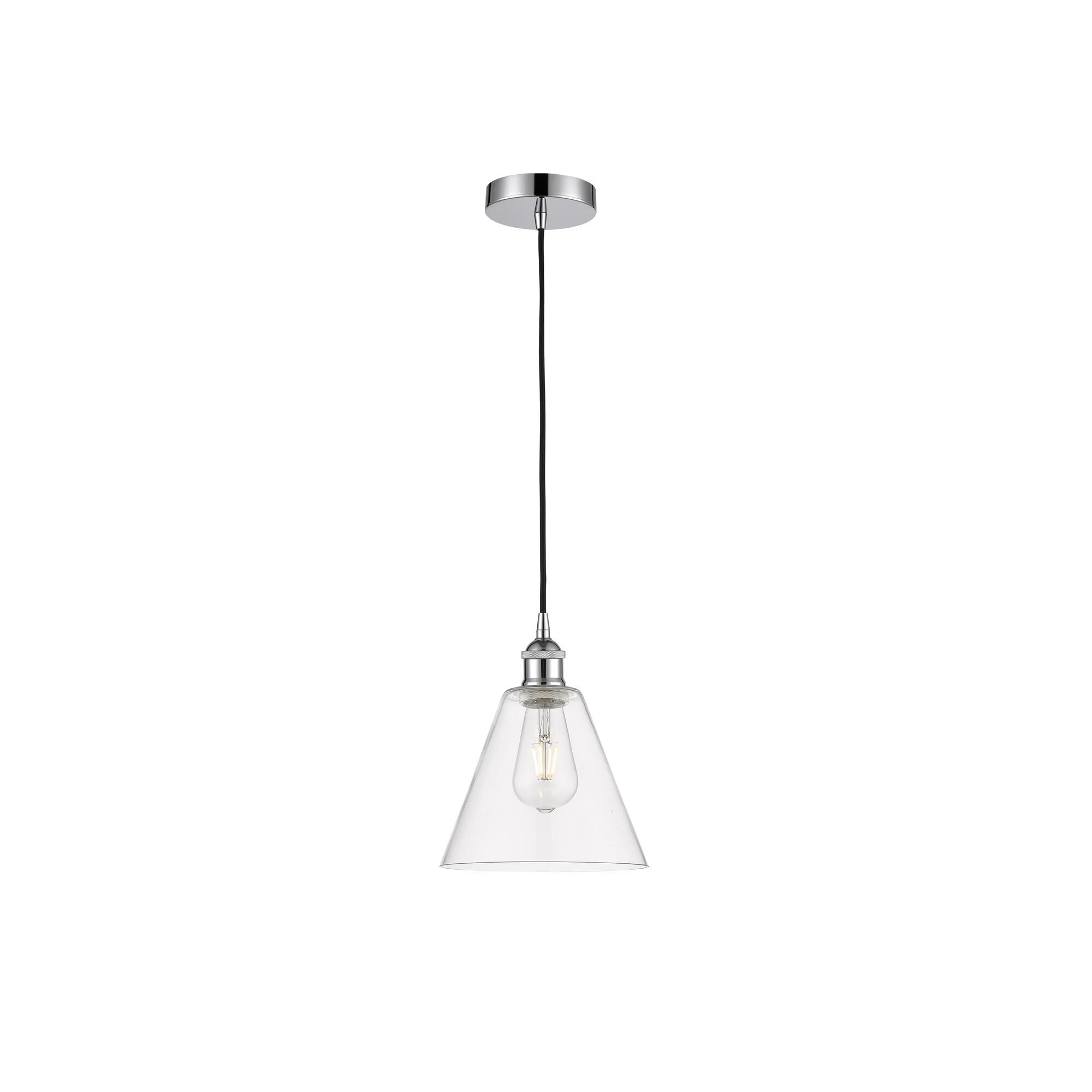 Shown in Polished Chrome finish and Clear glass