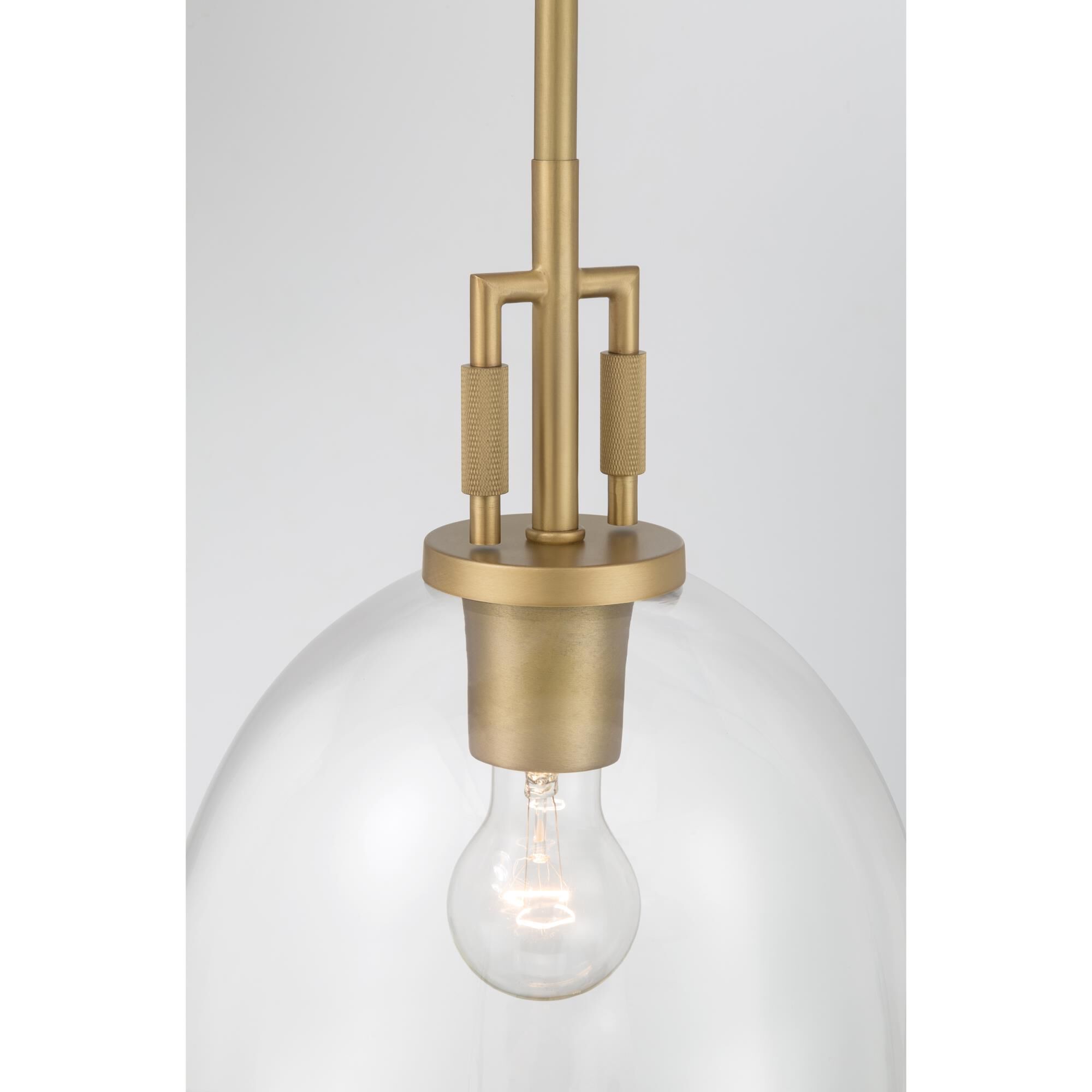 Shown in Legacy Brass finish and Clear glass