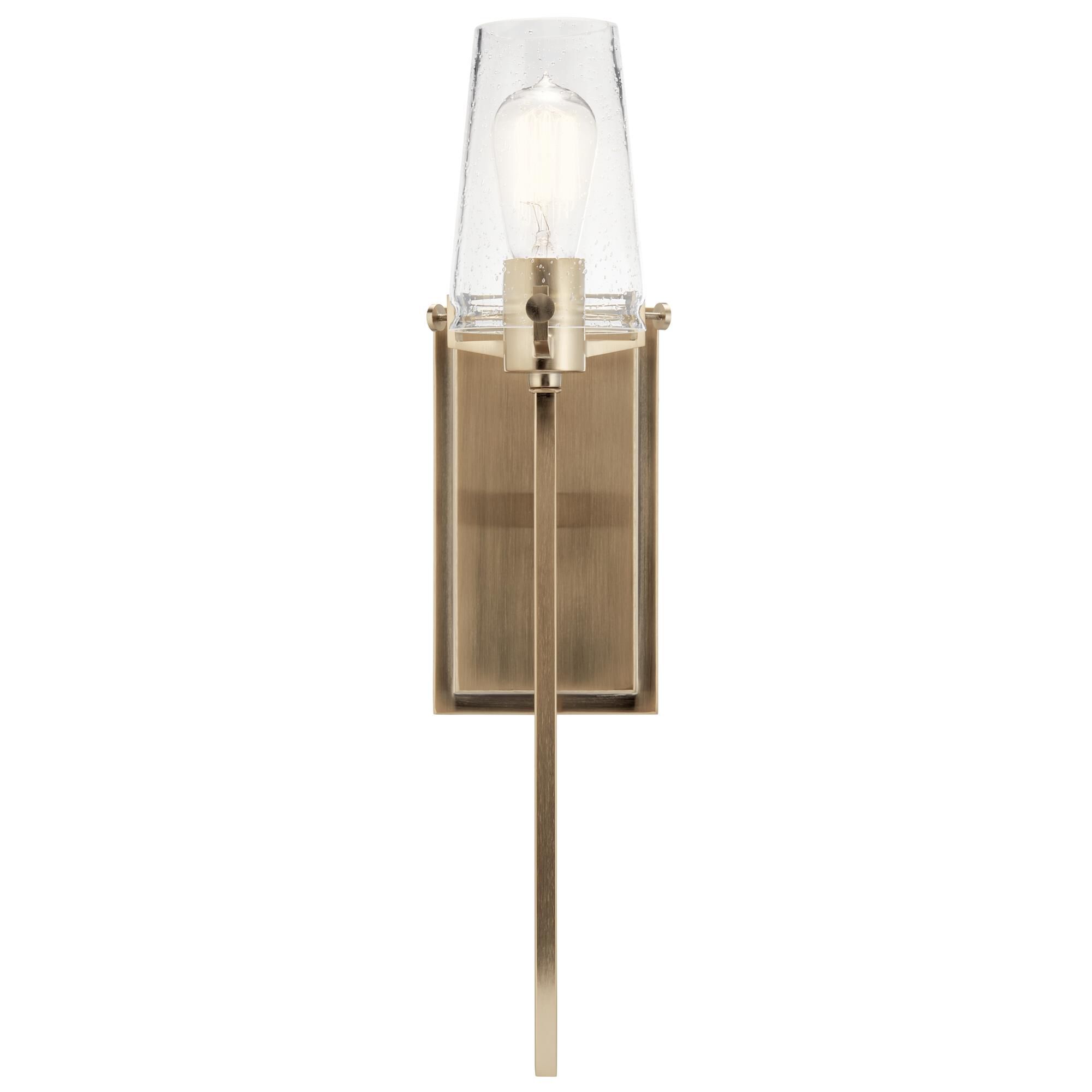 Shown in Champagne Bronze finish and Seeded glass