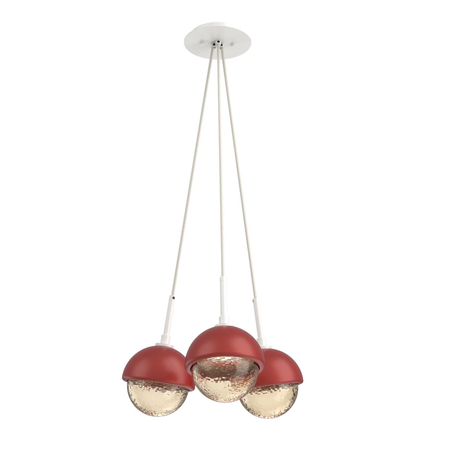 Shown in Salt White finish and Amber glass and Cinnamon Red accent