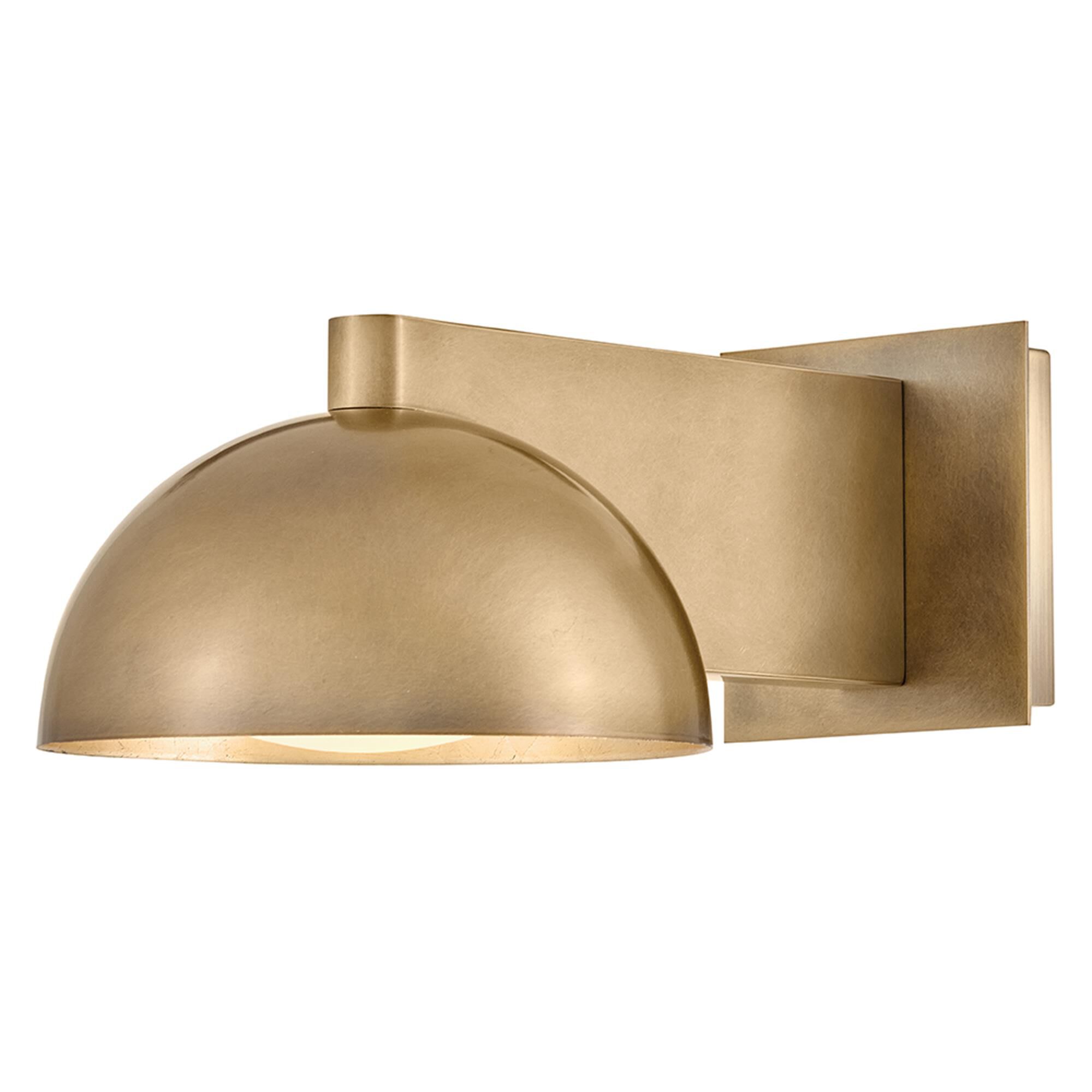 Shown in Heritage Brass finish and Etched Opal glass and Gold Leaf accent