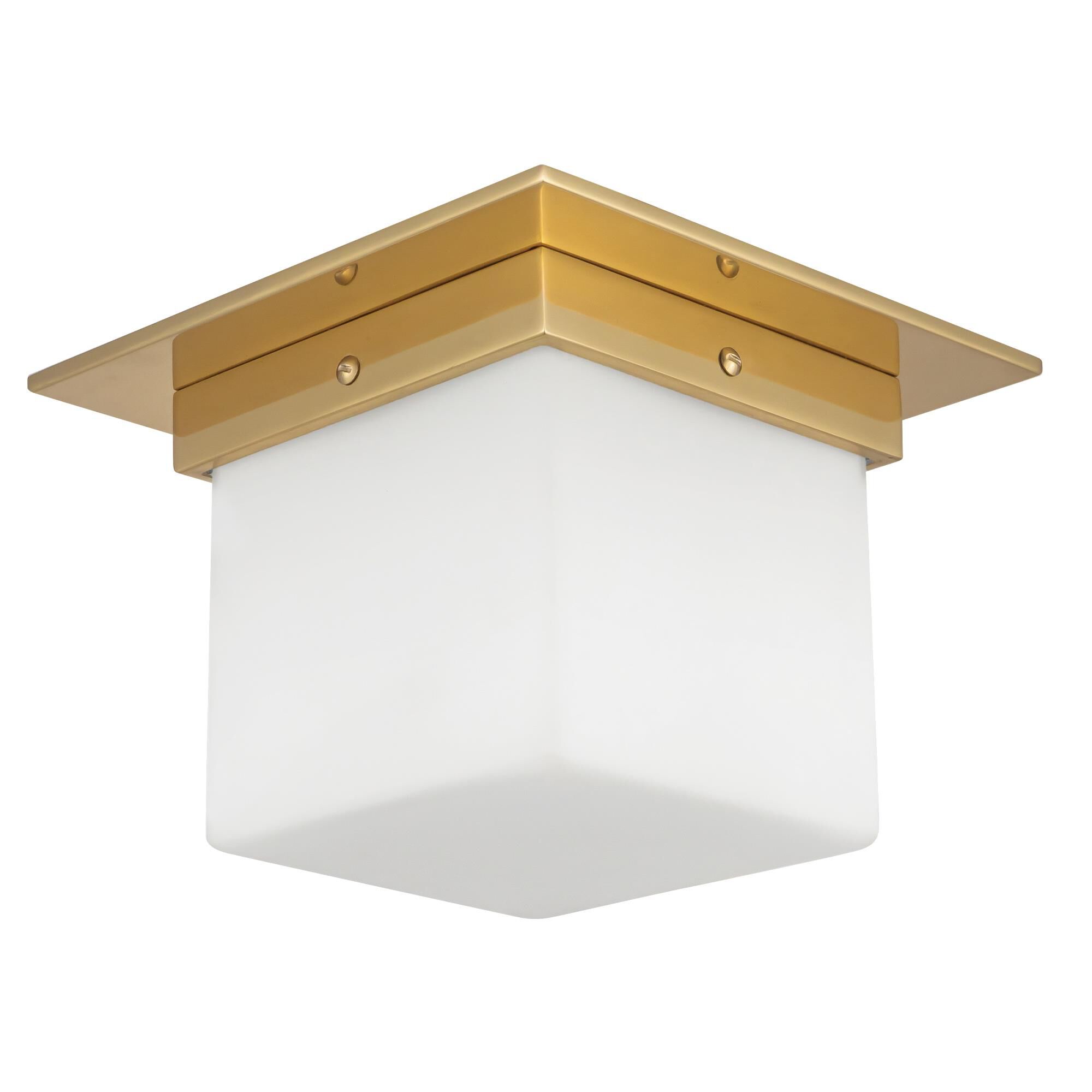 Shown in Patina Brass finish and Matte Opal glass