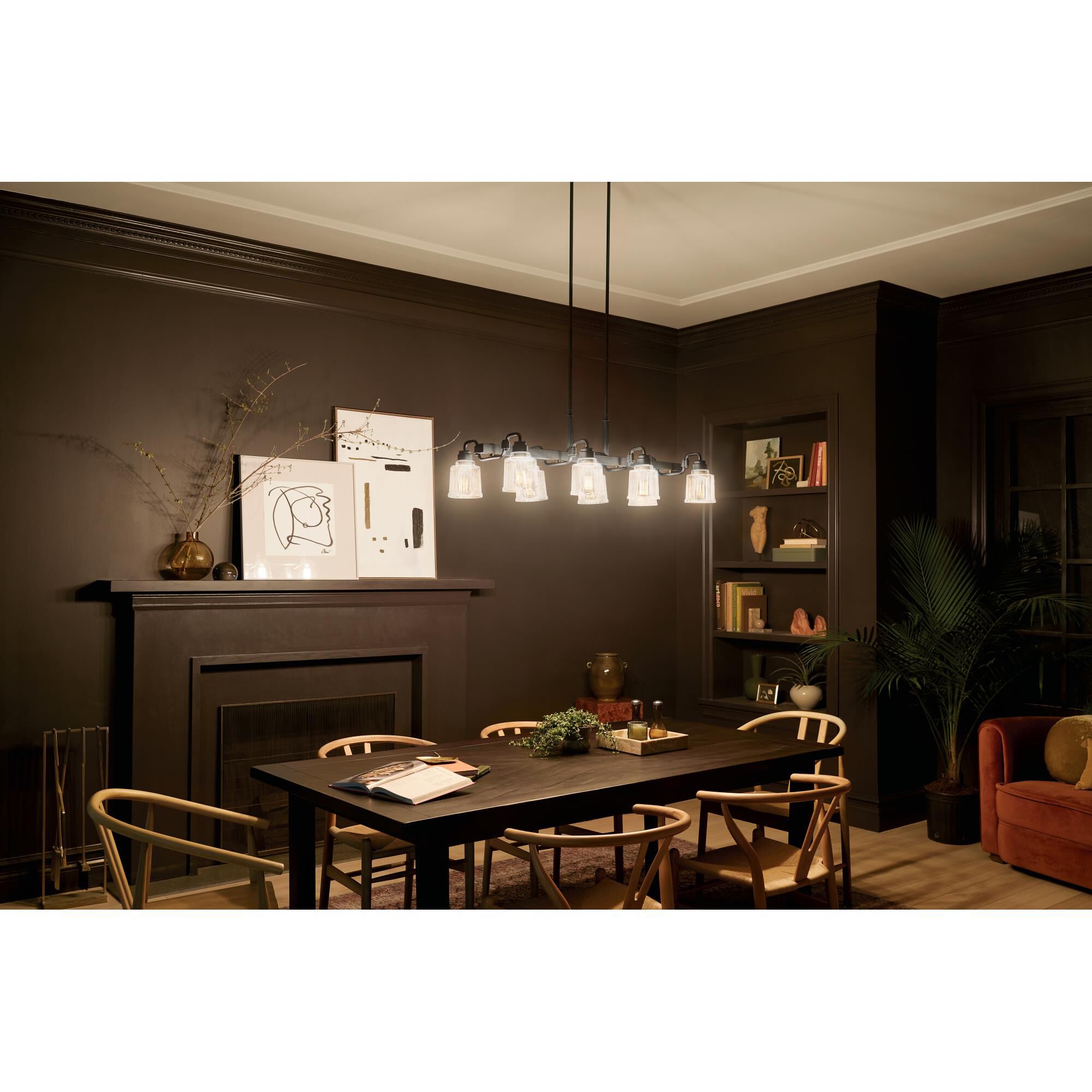 Shown in Black finish and Clear glass